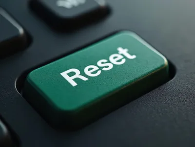 Green Reset Button on a Computer Keyboard