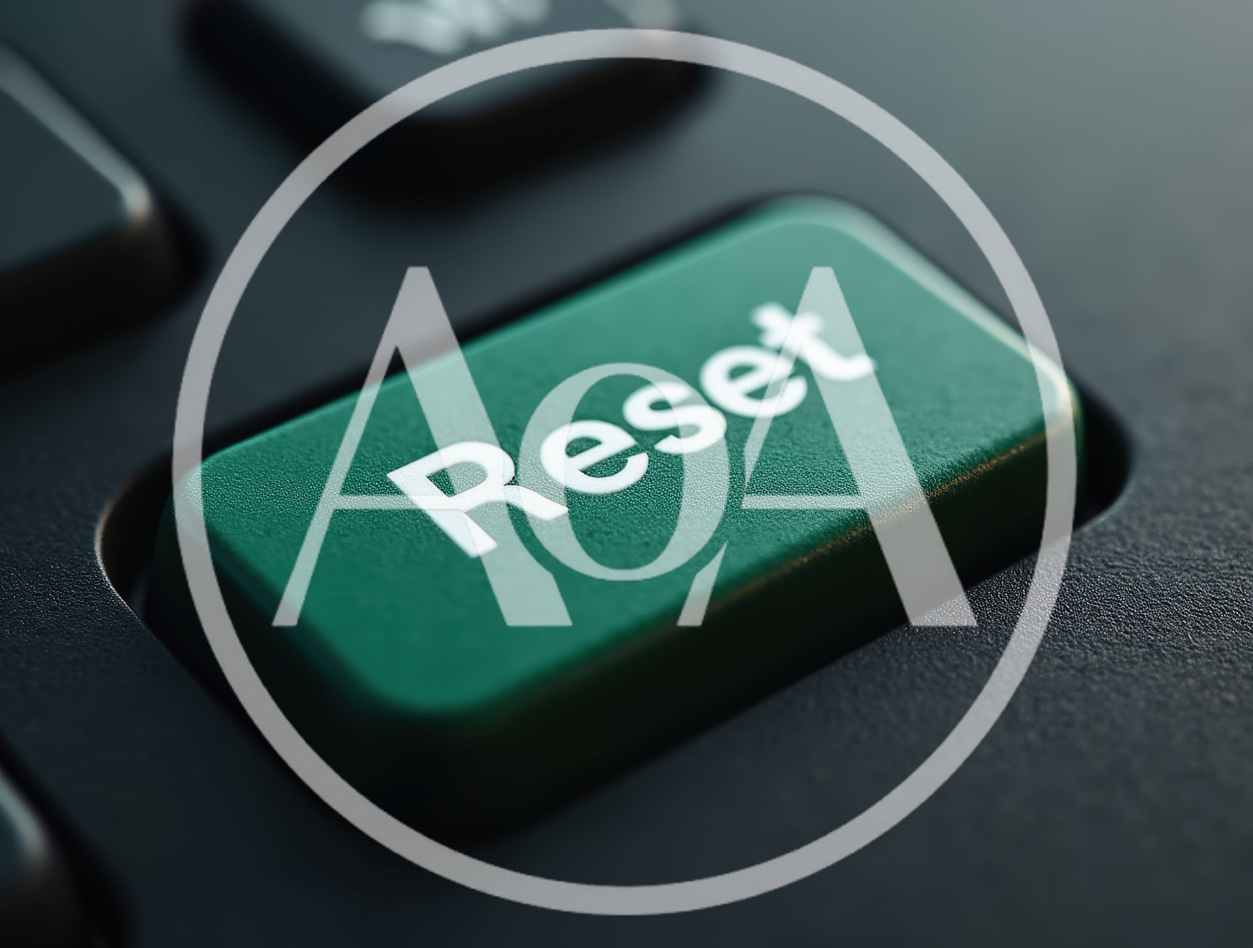 Green Reset Button on a Computer Keyboard
