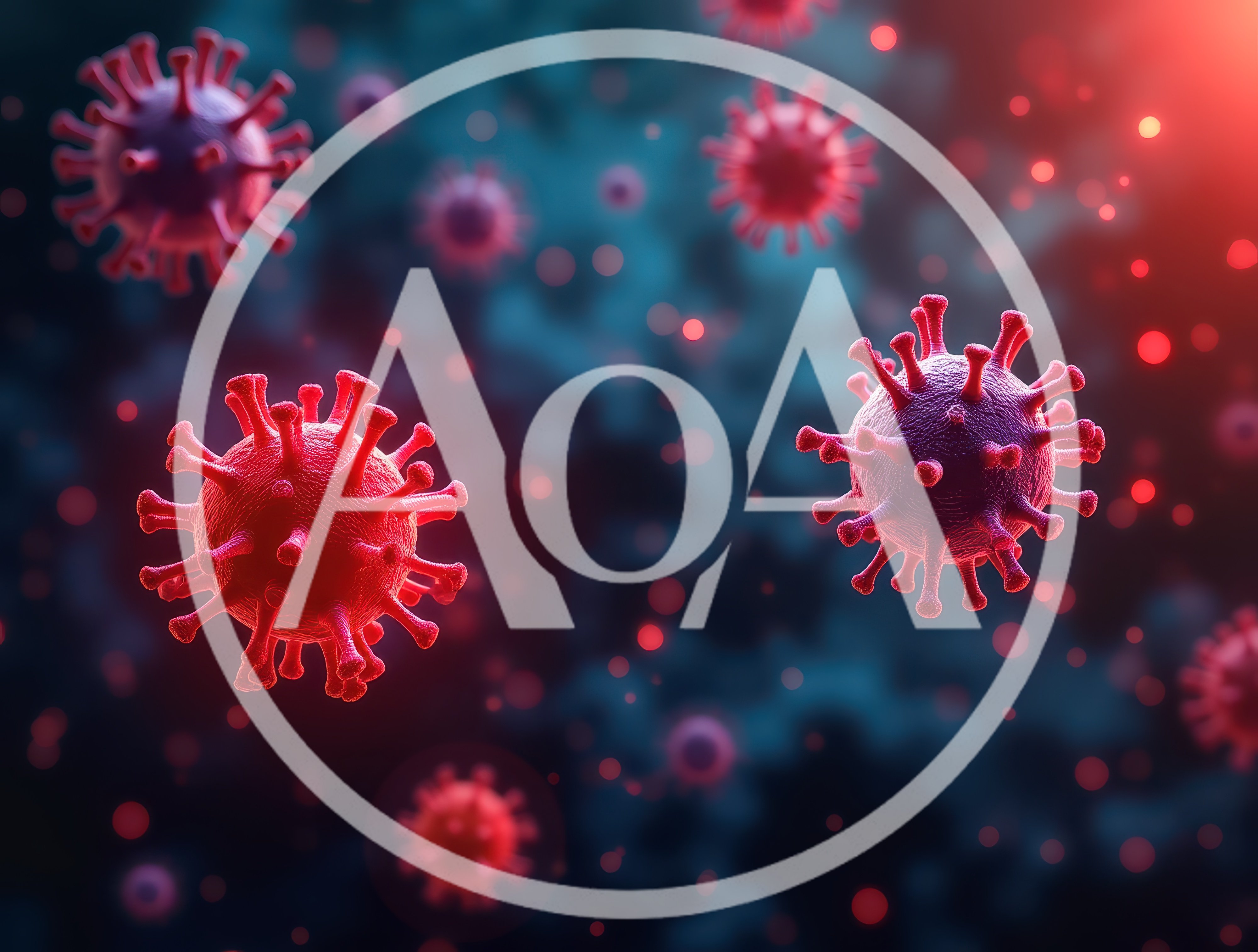 3D Rendered Coronavirus Particles Floating In Microscopic Space