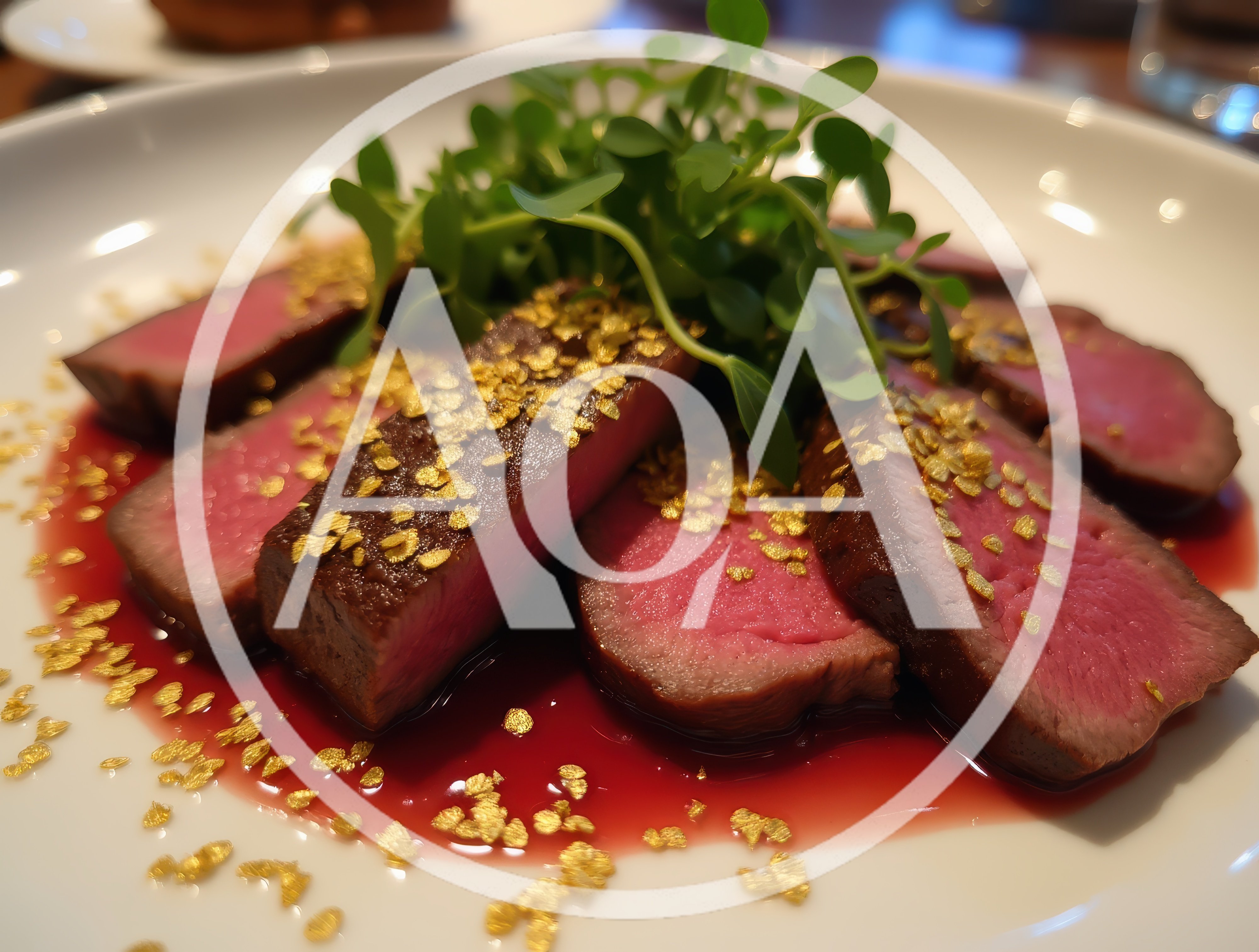Gourmet Sliced Beef Tenderloin With Edible Gold Flakes