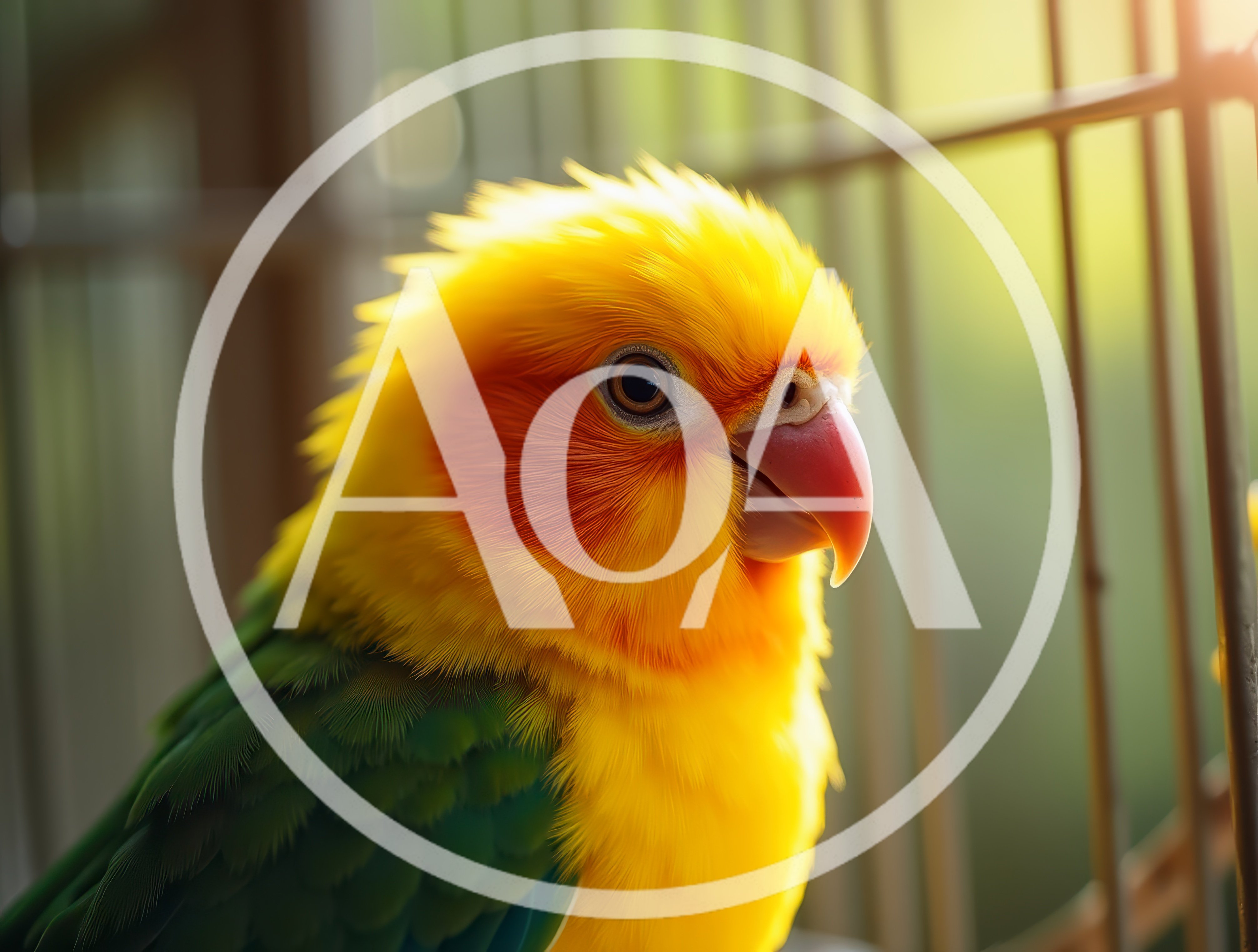 Close Up Portrait Of A Vibrant Sun Conure Parrot