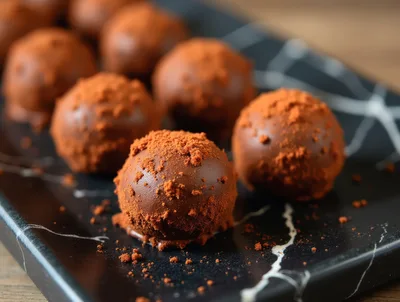 Gourmet Chocolate Truffles Dusted With Cocoa Powder