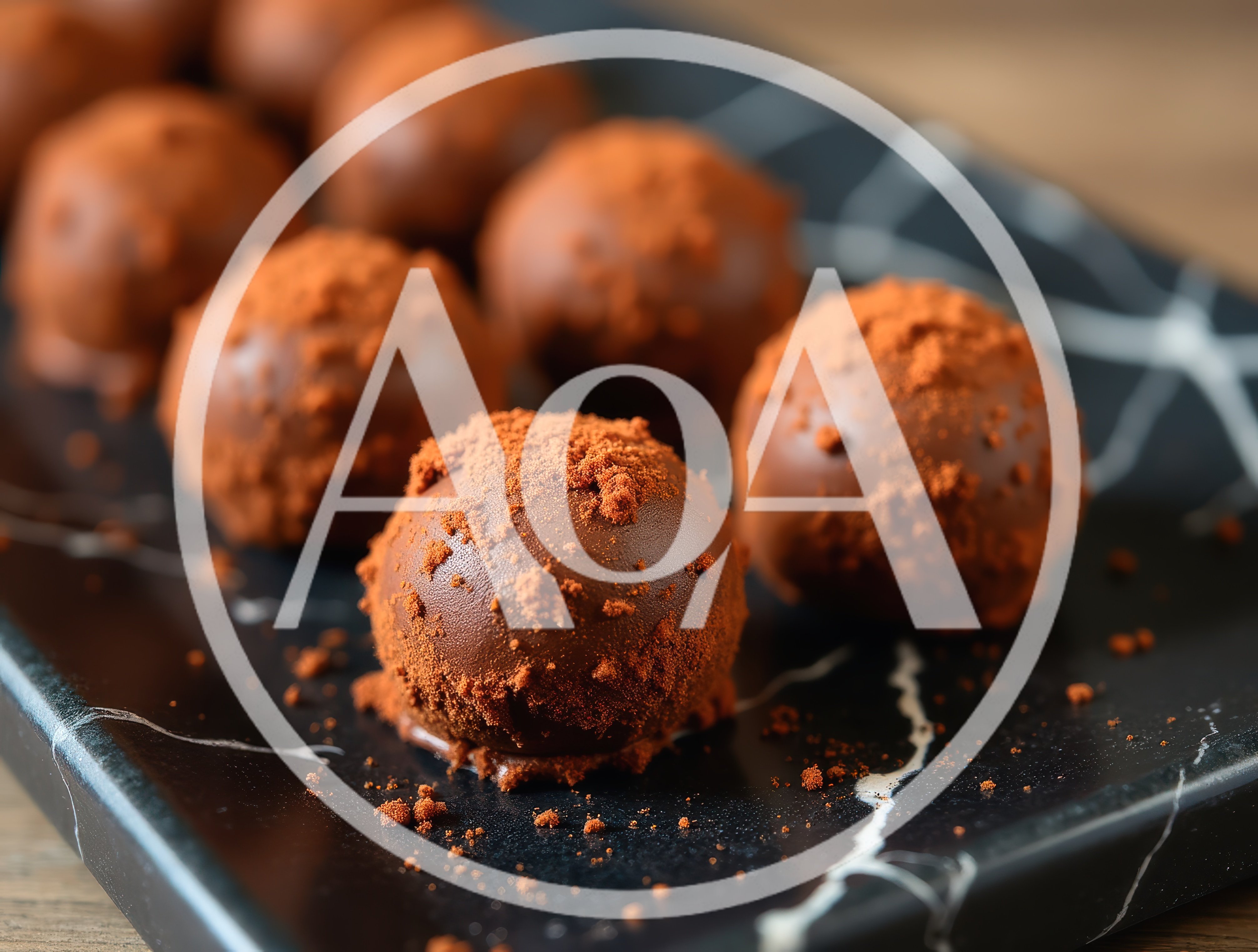 Gourmet Chocolate Truffles Dusted With Cocoa Powder