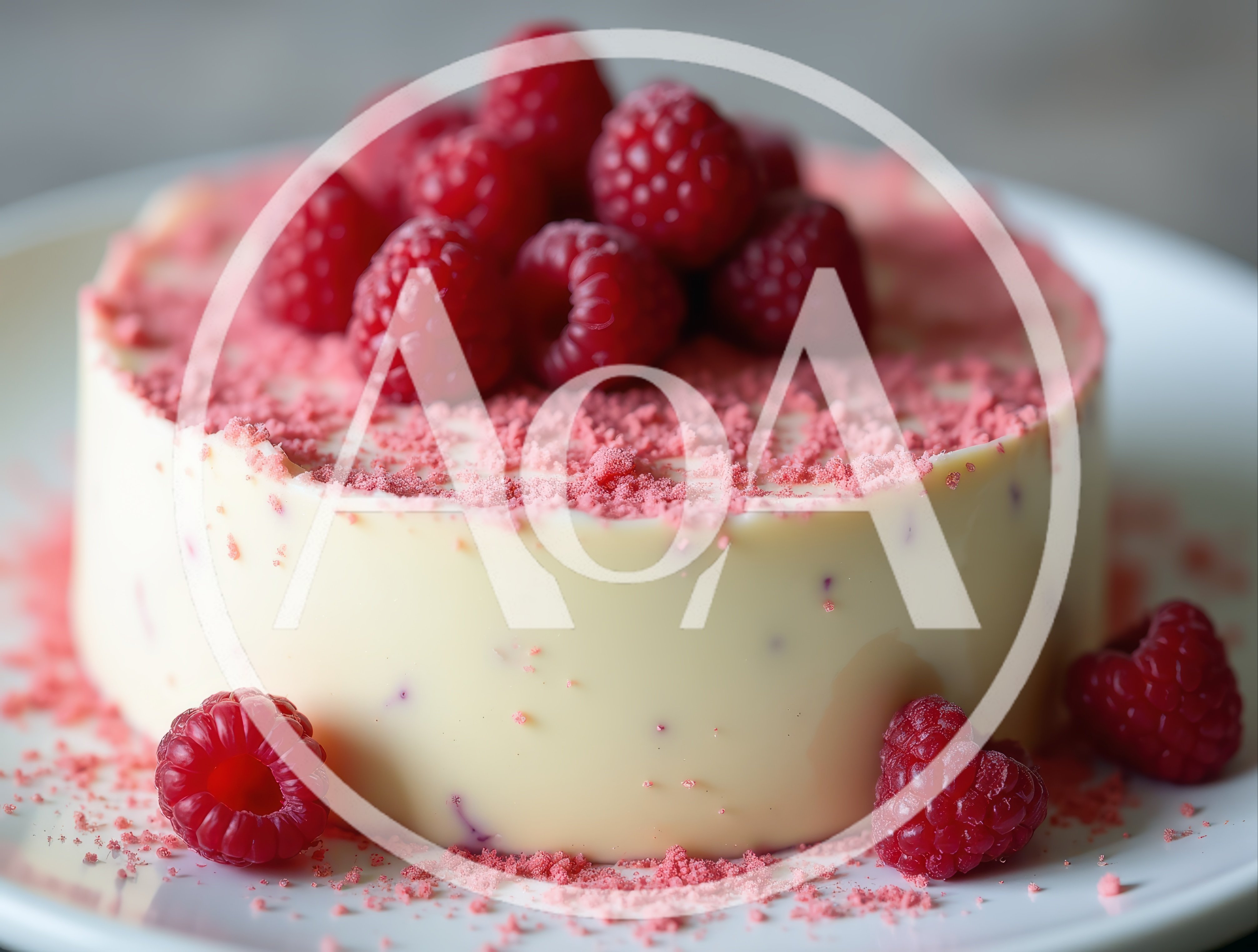 White Chocolate Raspberry Mousse Cake Dessert