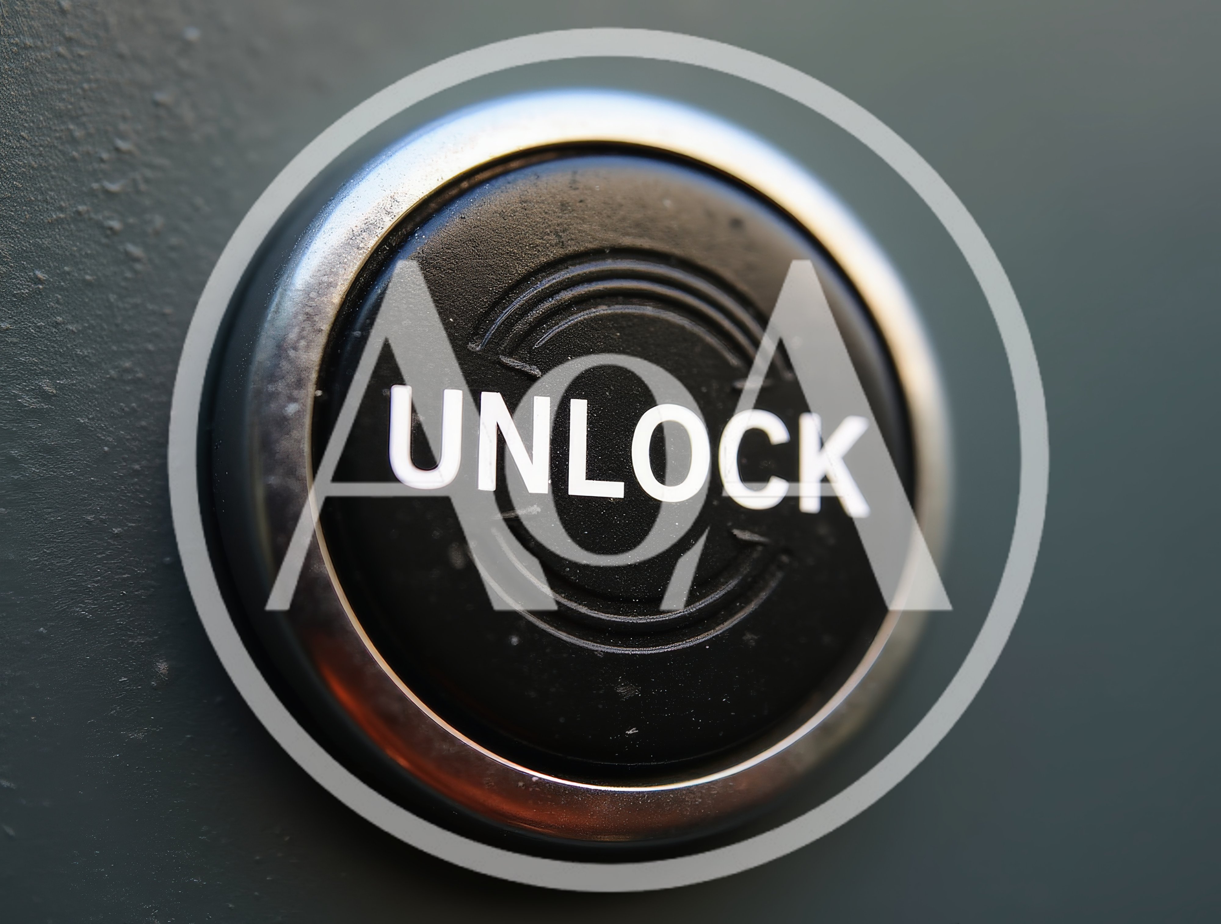 Close Up Of A Black Unlock Button