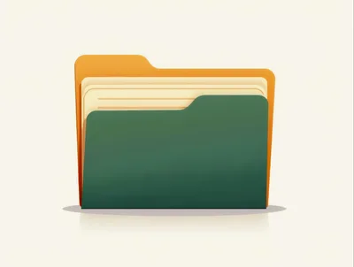 3D Illustration Of A Green Office File Folder