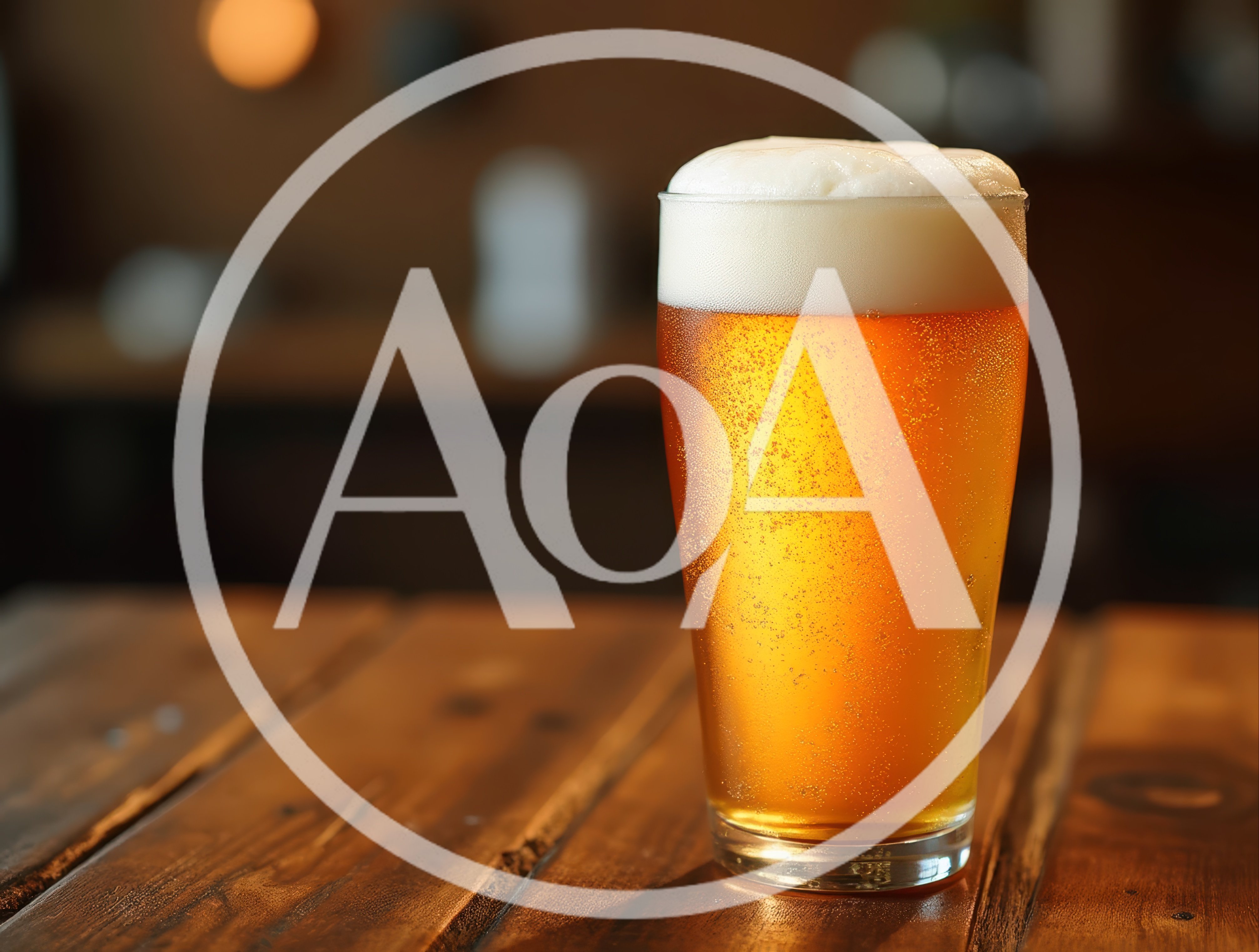 Cold Glass Of Golden Beer On Wooden Table