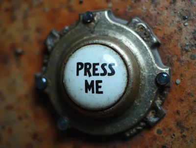 Vintage Brass Doorbell Button With Press Me Text