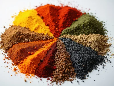 Colorful Assortment Of Spices Arranged In A Circle