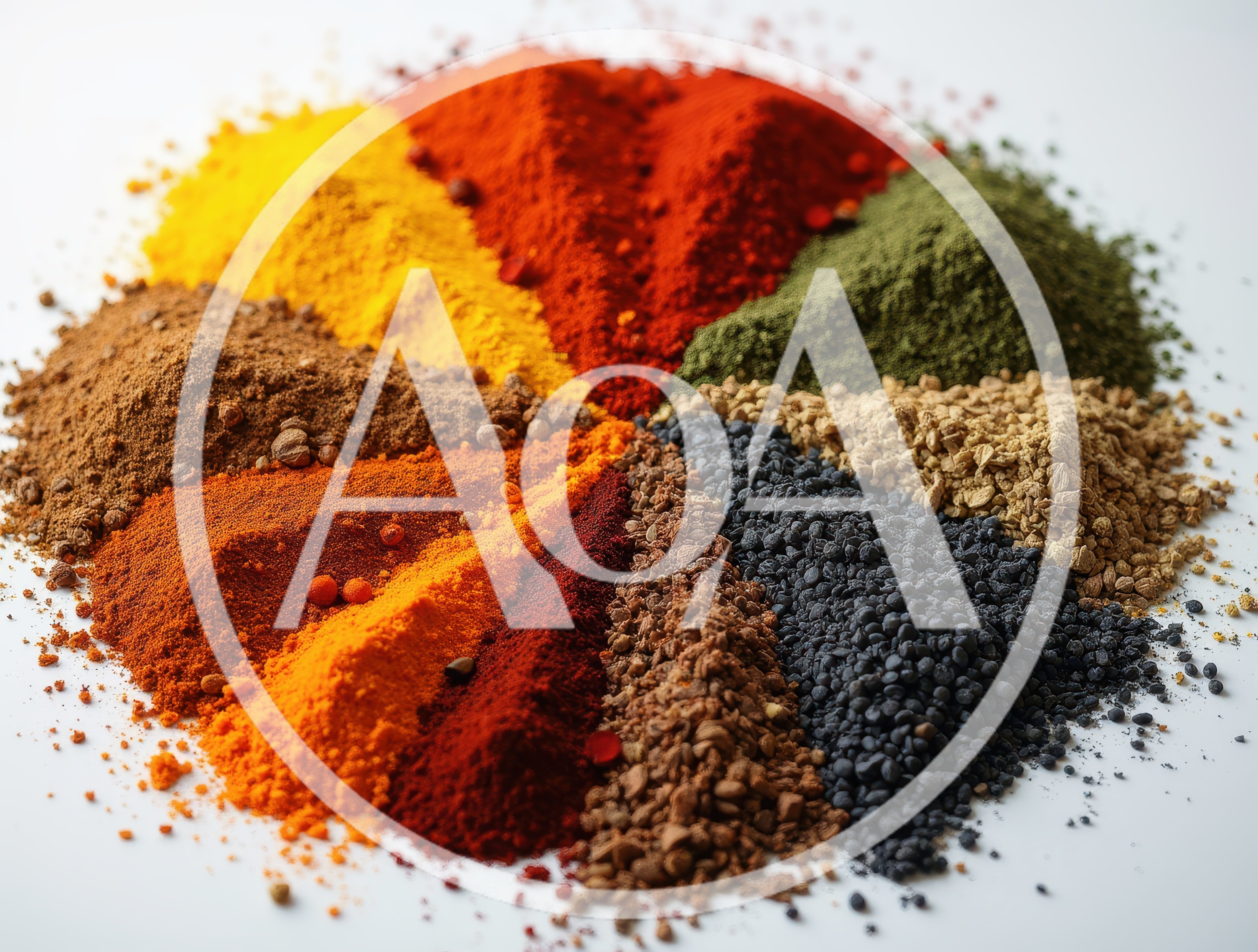 Colorful Assortment Of Spices Arranged In A Circle
