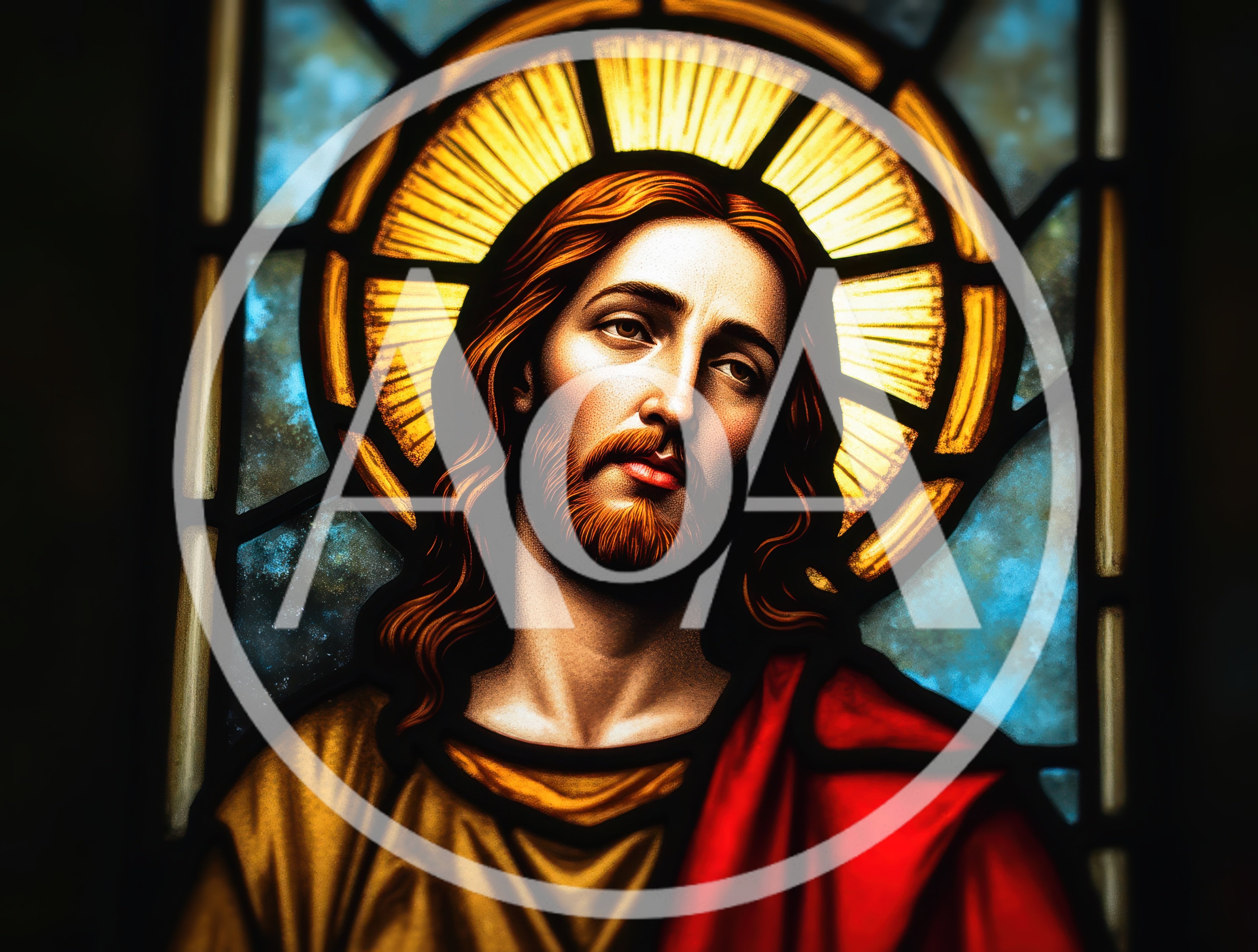 Stained Glass Portrait Of Jesus Christ