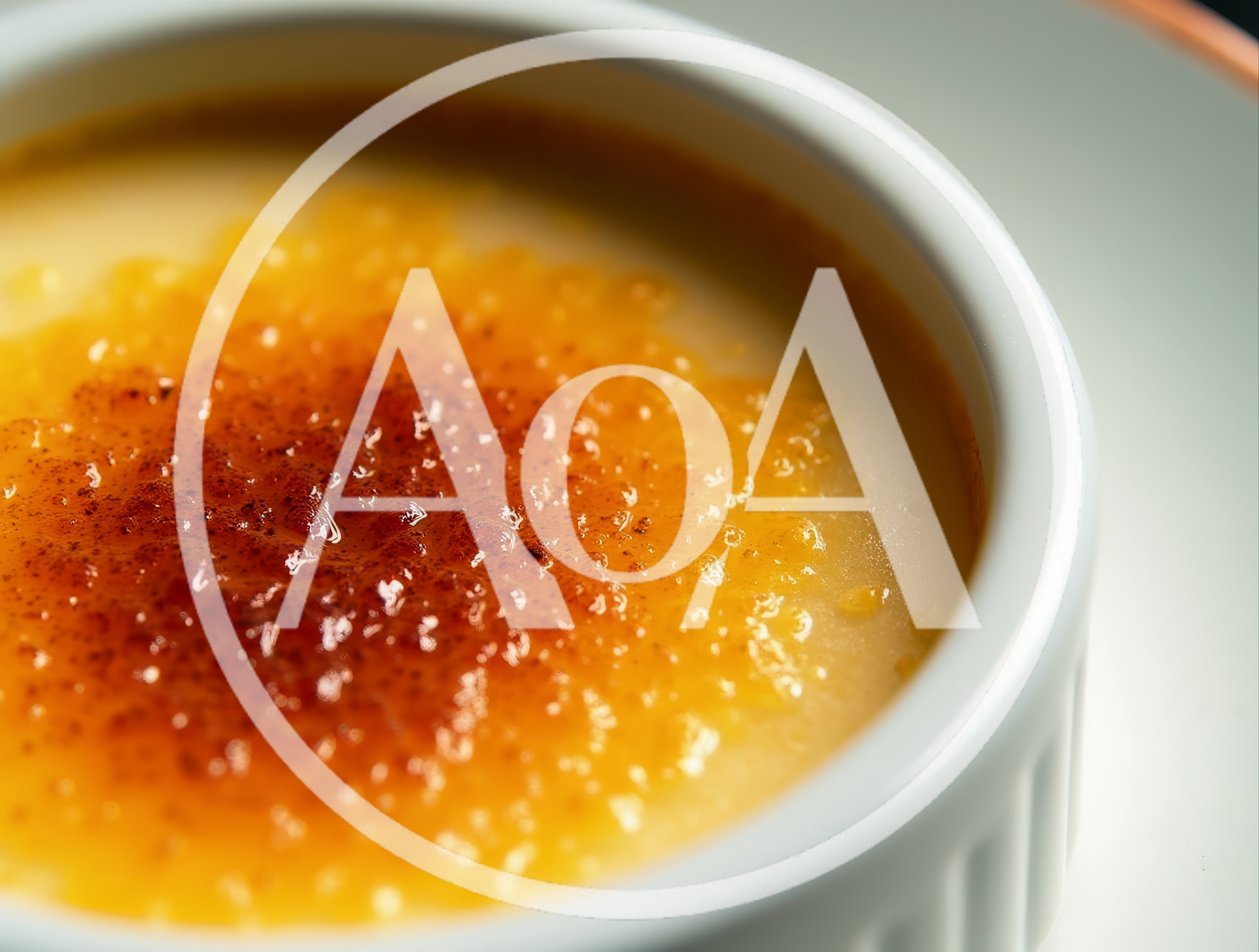 Close Up Of A Creamy Creme Brulee Dessert