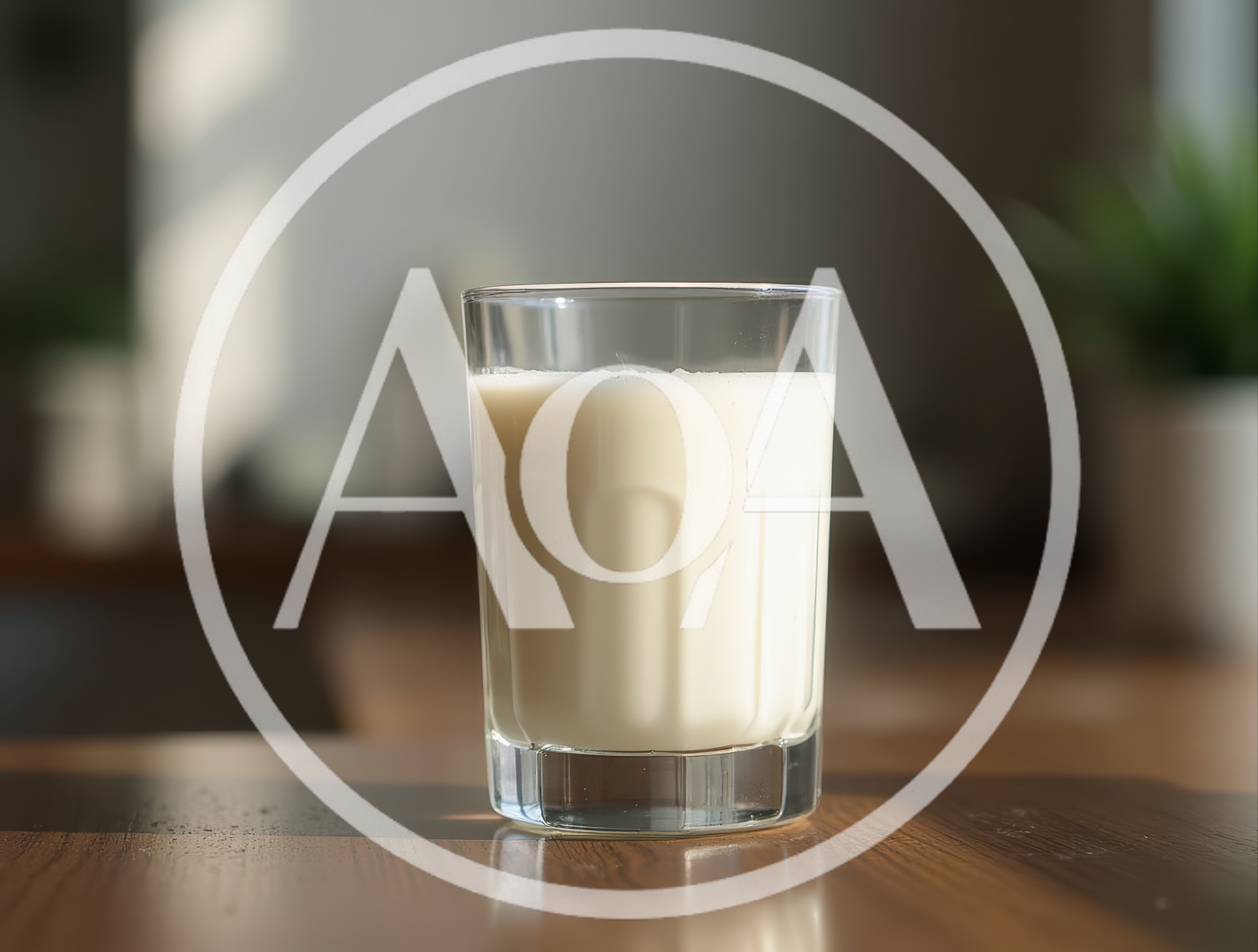 Glass Of Fresh Milk On A Wooden Table