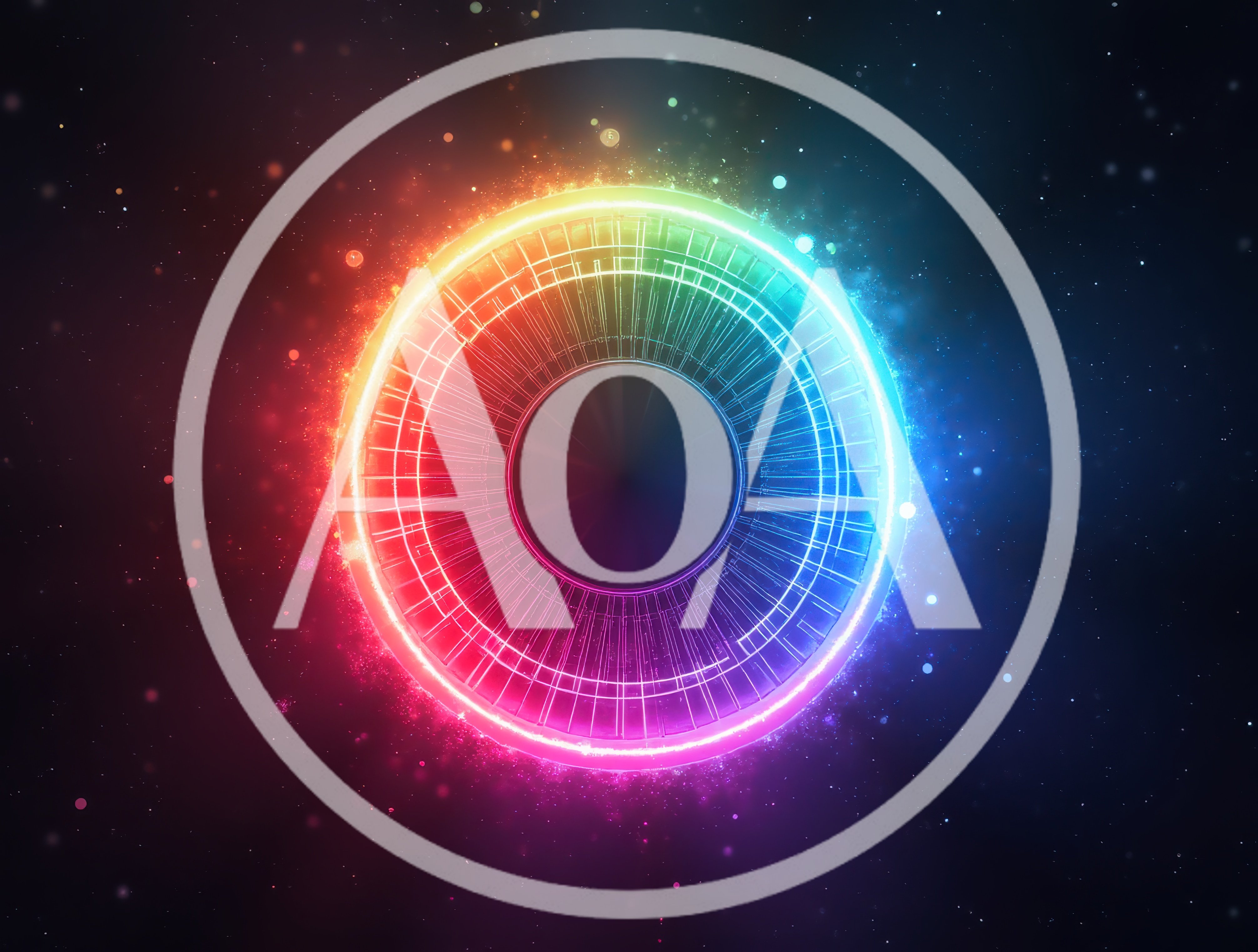 Glowing Neon Circular Portal In Deep Space