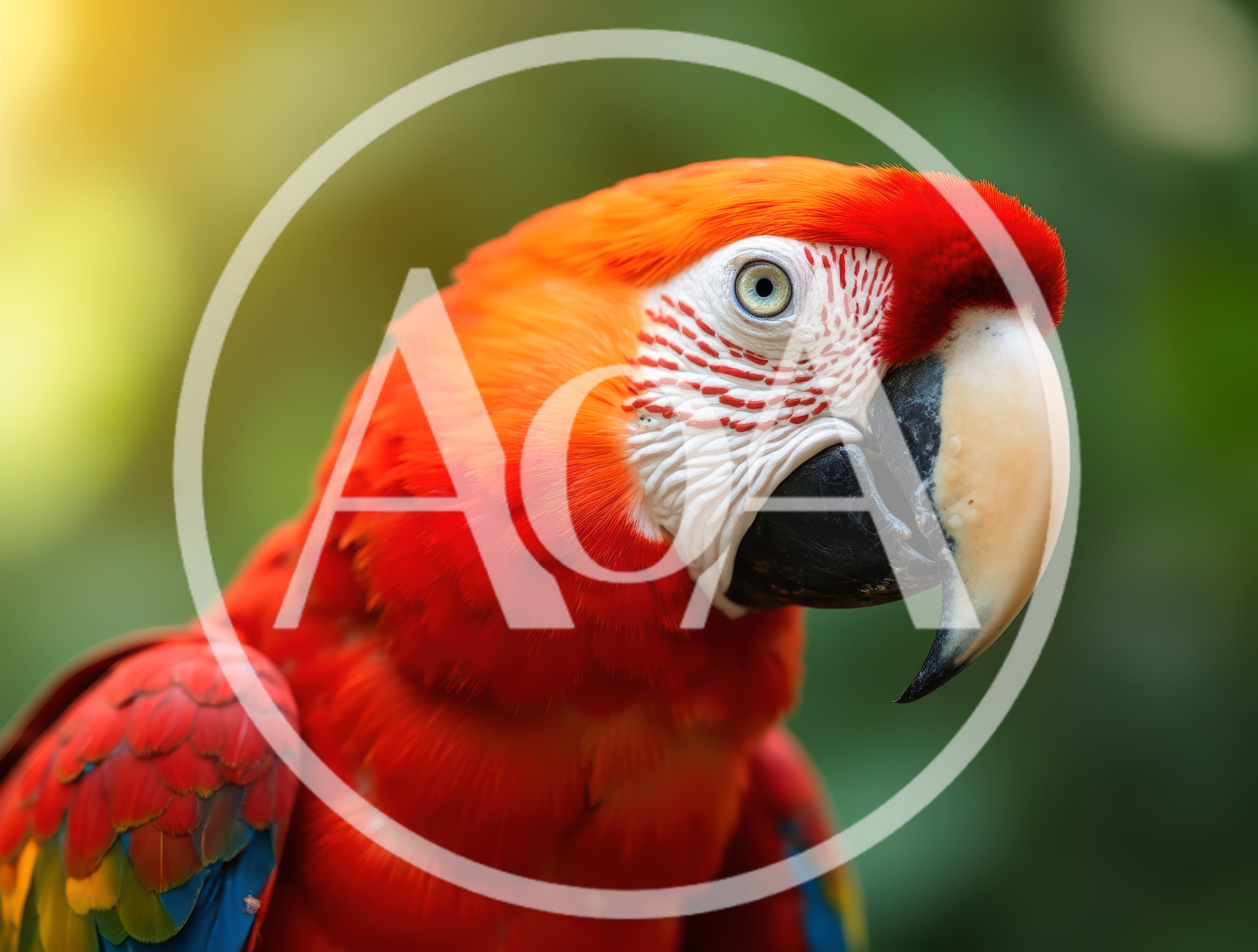 Close Up Portrait Of A Scarlet Macaw