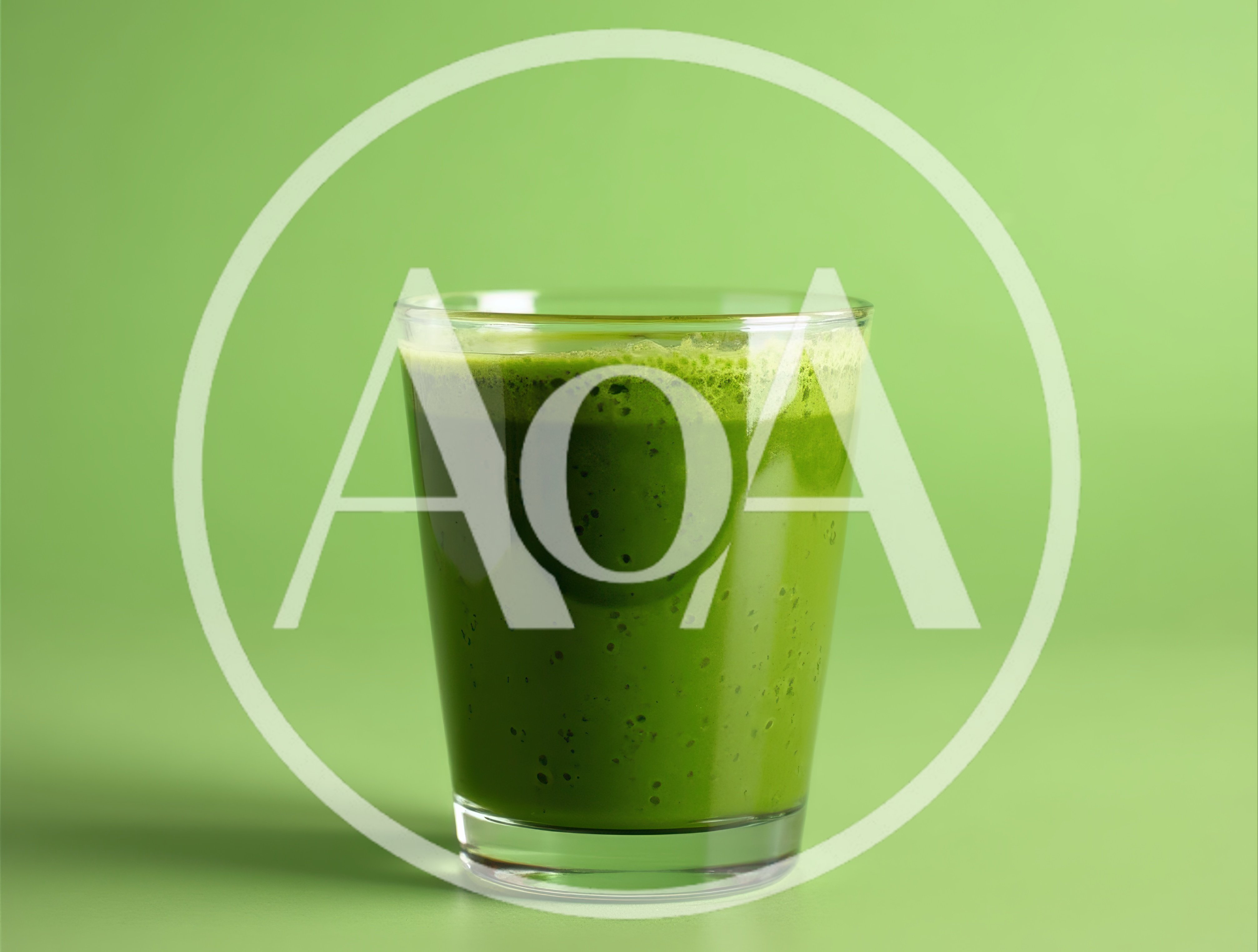 Glass Of Fresh Green Vegetable Smoothie