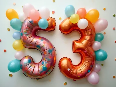 Fifty Third Birthday Celebration Balloons