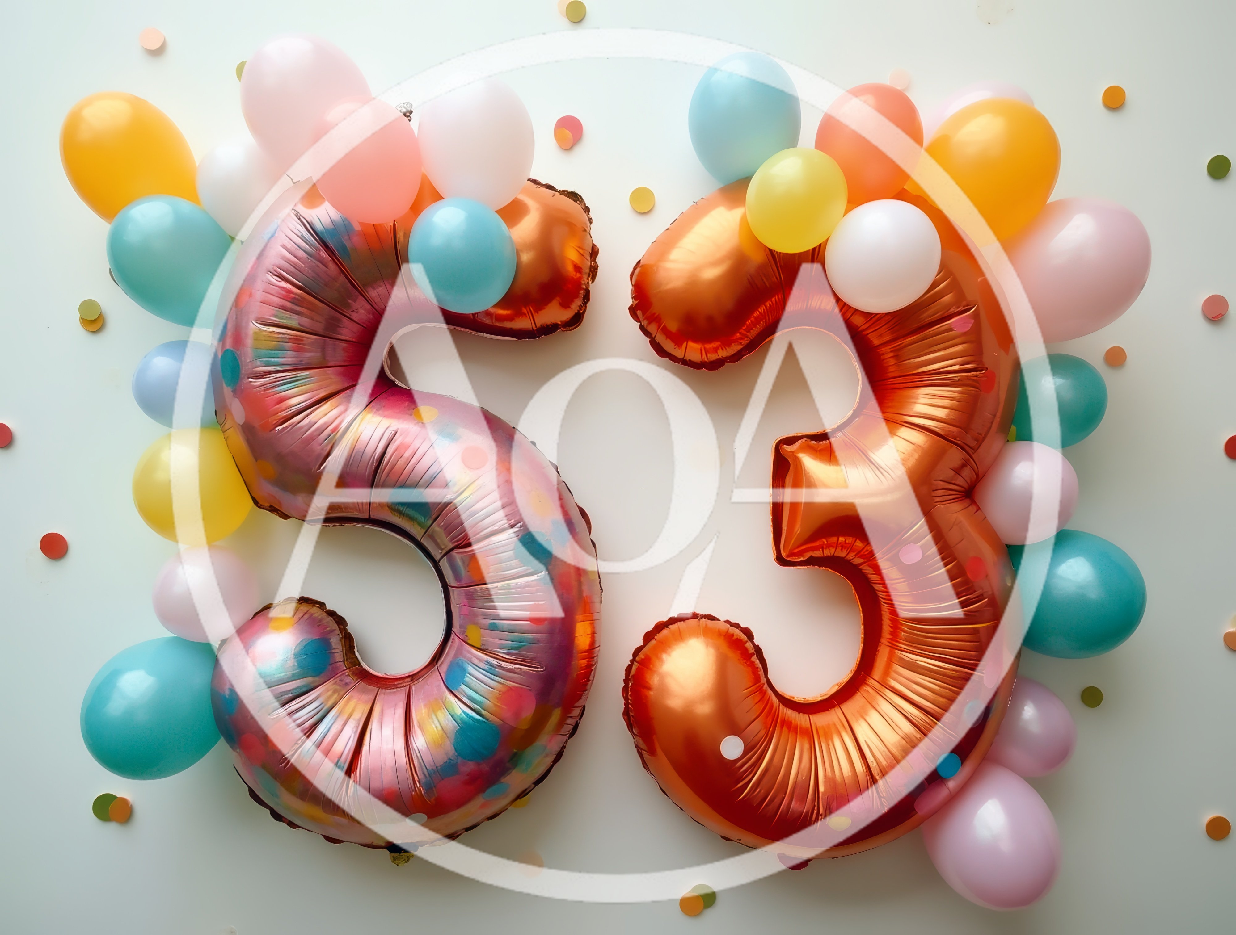 Fifty Third Birthday Celebration Balloons