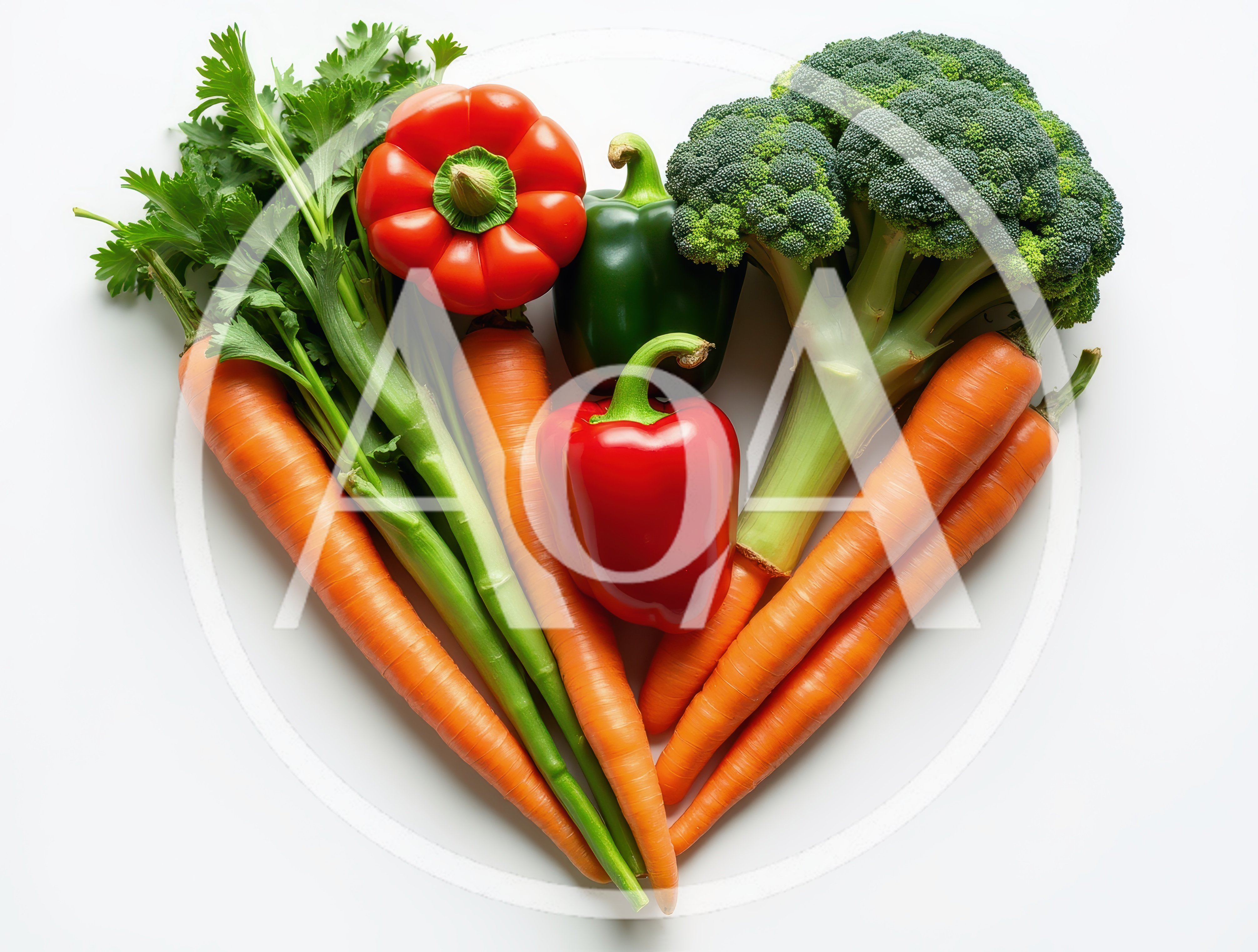 Fresh Vegetables Arranged In A Heart Shape