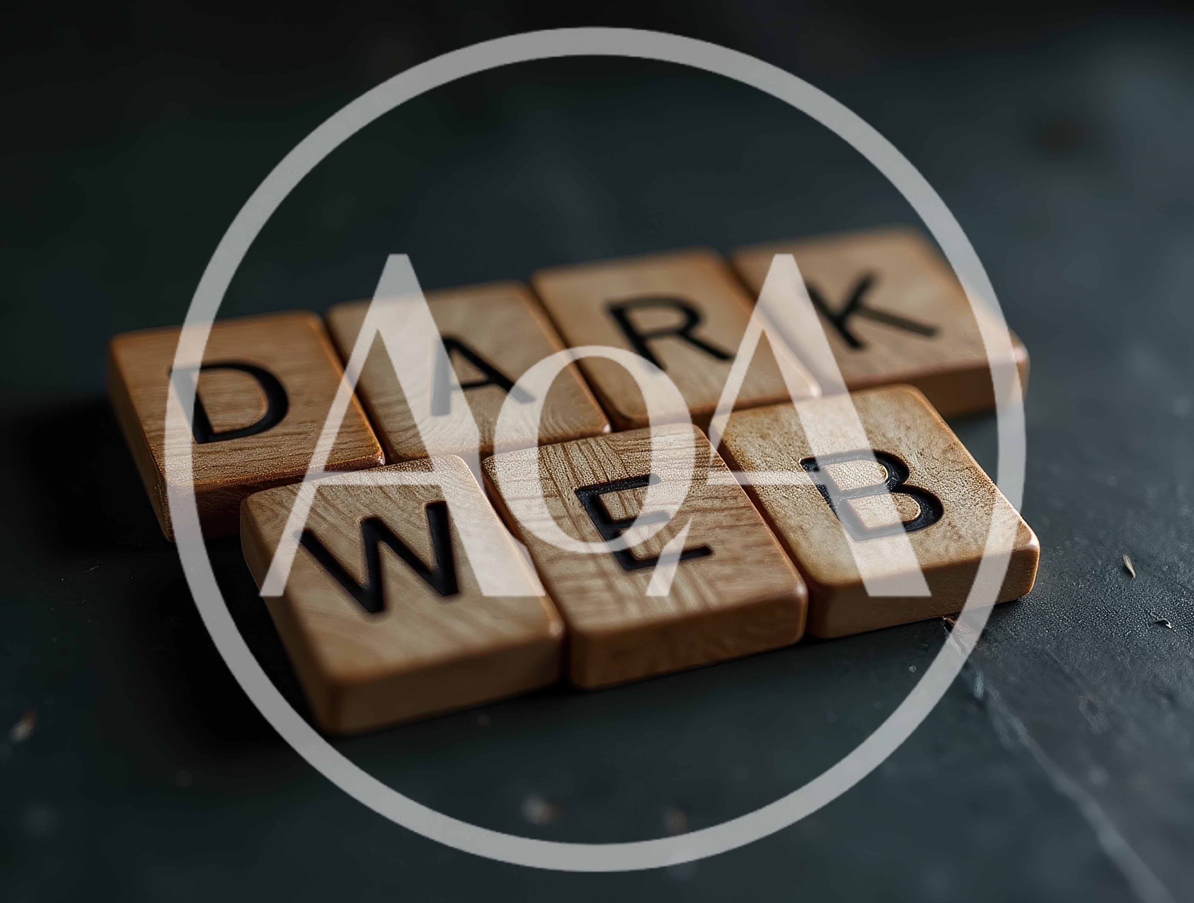 Wooden Scrabble Tiles Spelling Dark Web
