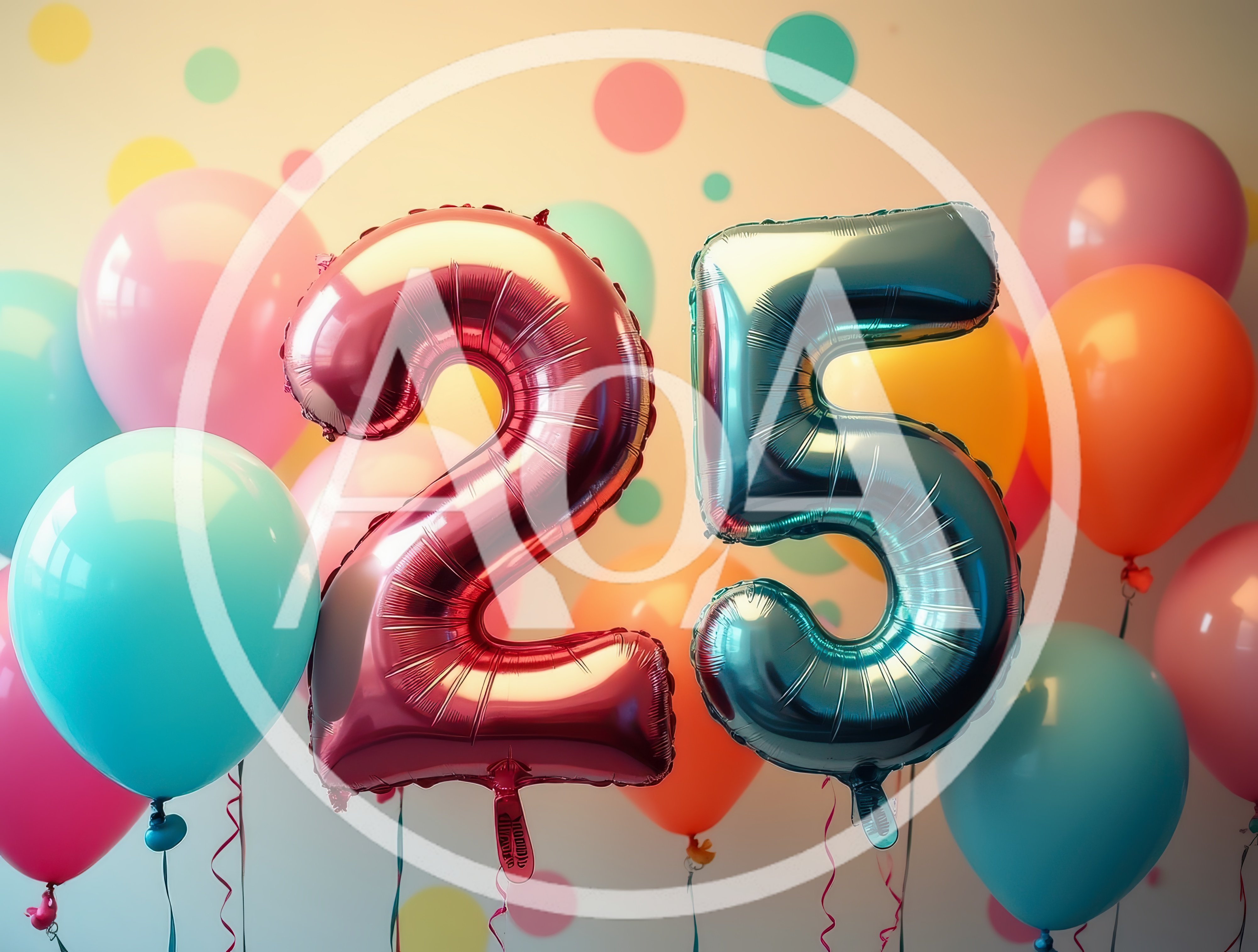 Number 25 Foil Balloons for Birthday Celebration