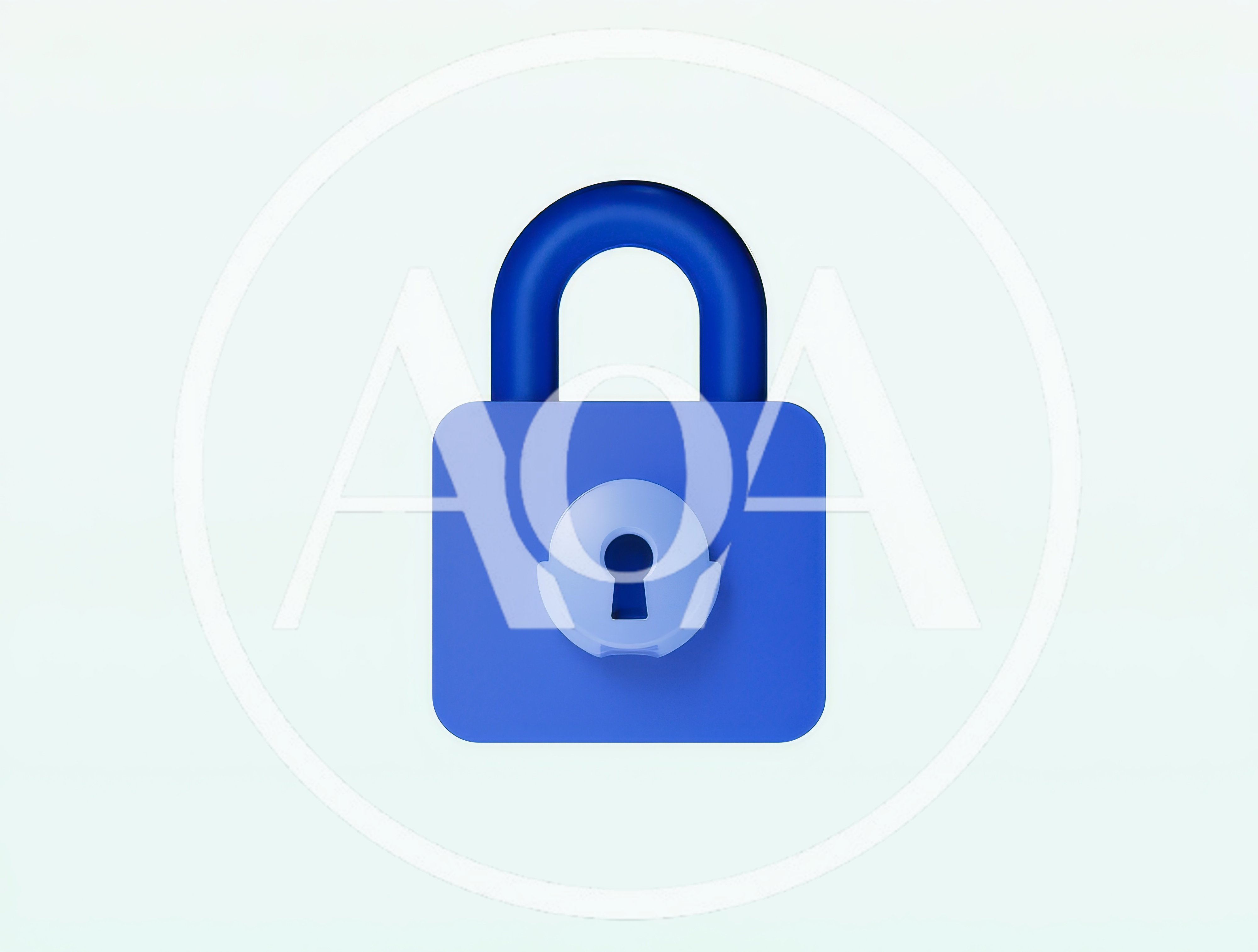3D Rendered Blue Padlock Icon