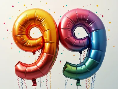 Two Large Number Nine Balloons For Birthday Celebration