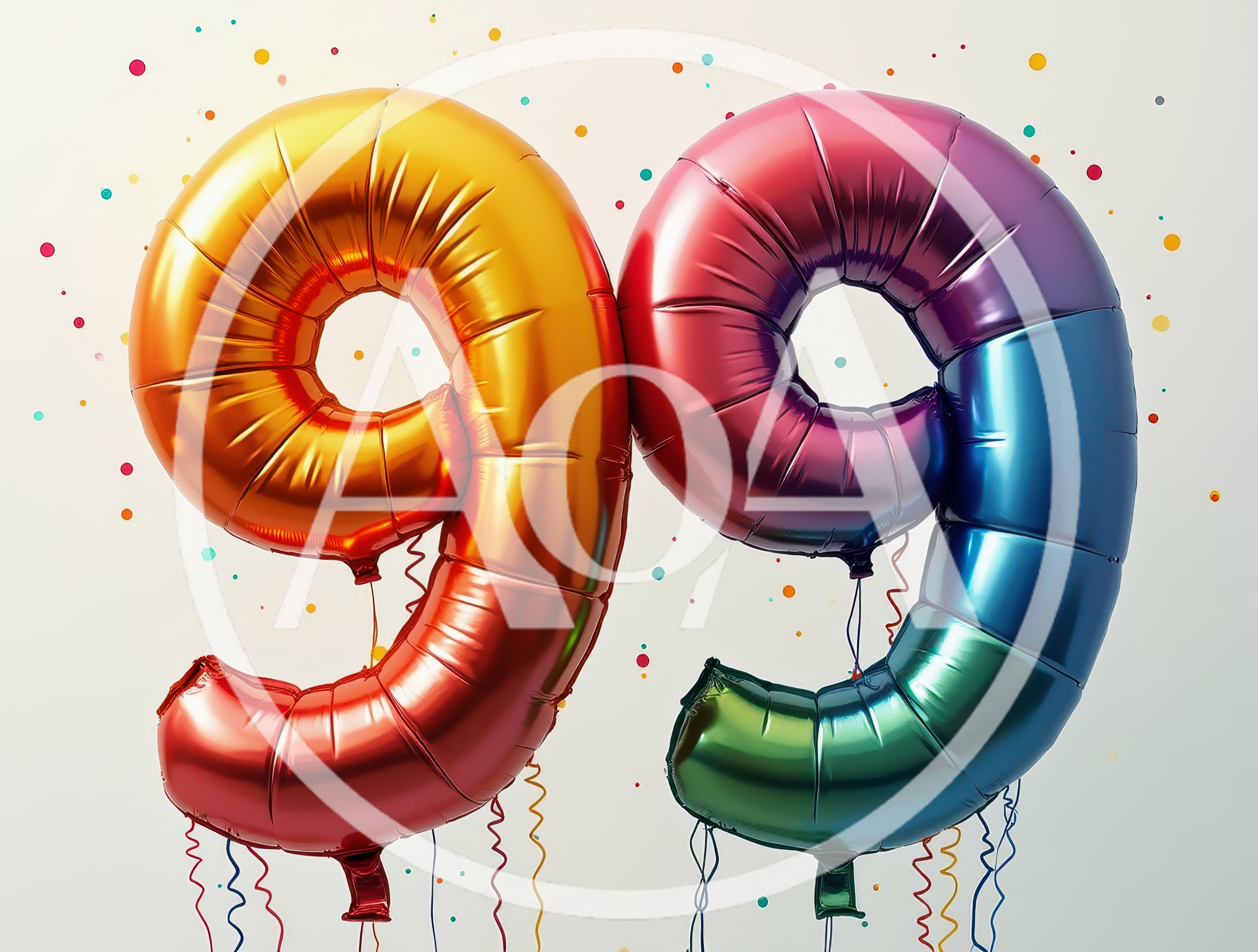 Two Large Number Nine Balloons For Birthday Celebration