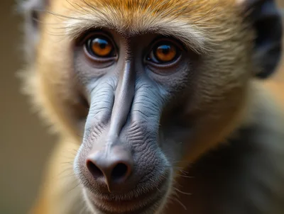 Close Up Portrait Of A Mandrill Monkey