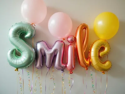 Colorful Smile Balloon Letter Decoration