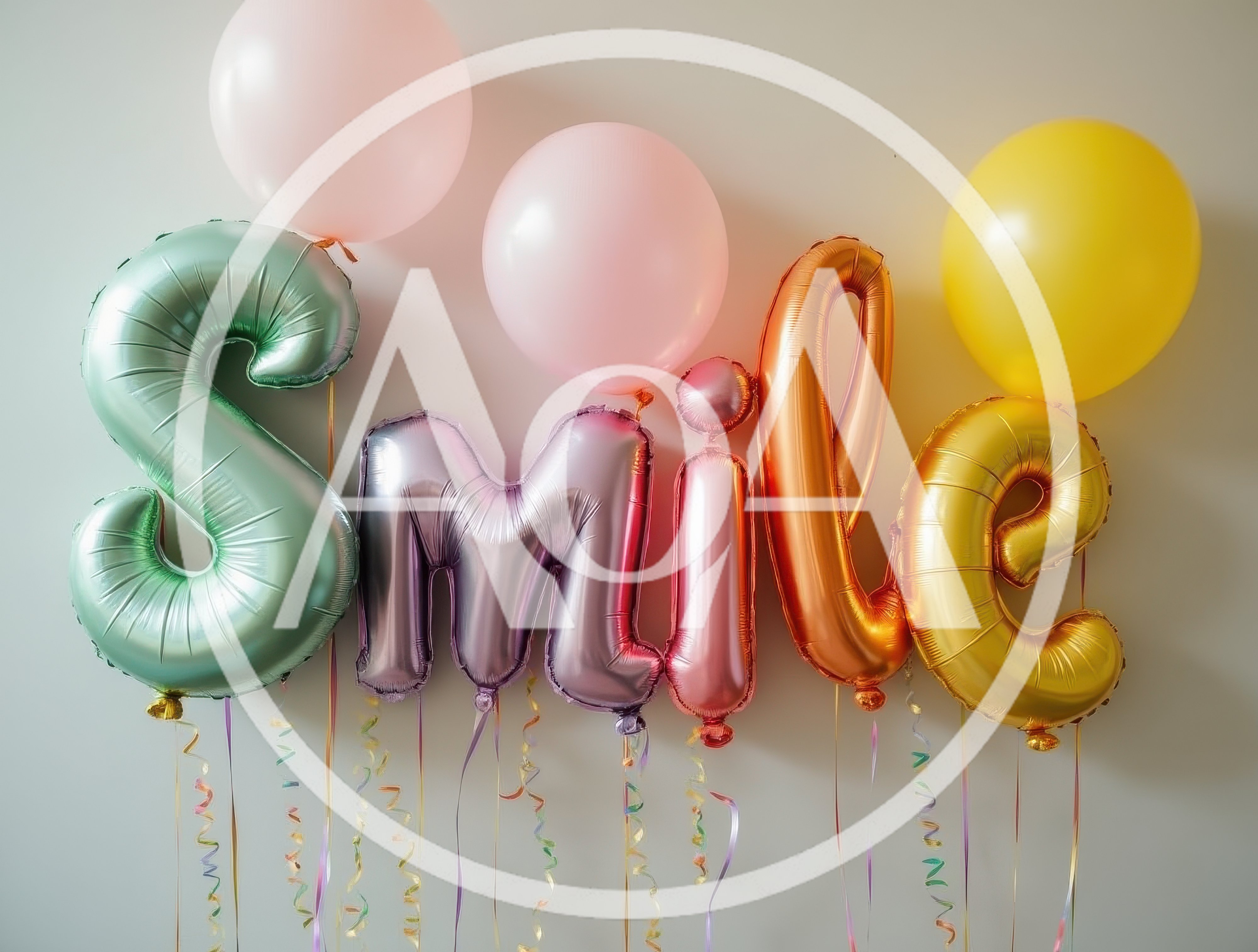 Colorful Smile Balloon Letter Decoration