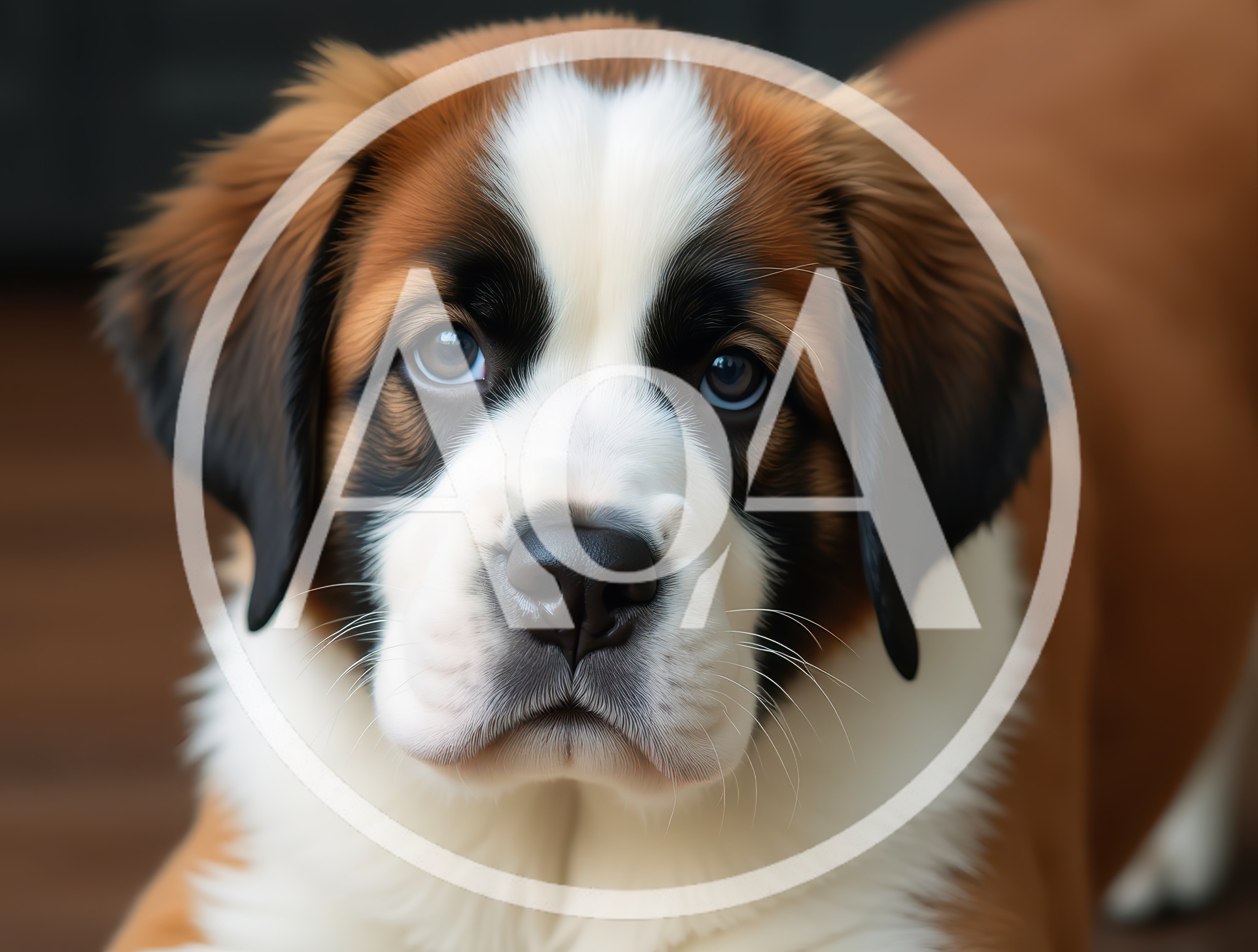 Close Up Portrait Of A Saint Bernard Puppy