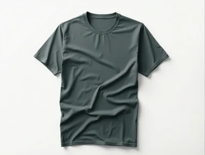 Dark Grey T-Shirt Mockup on White Background