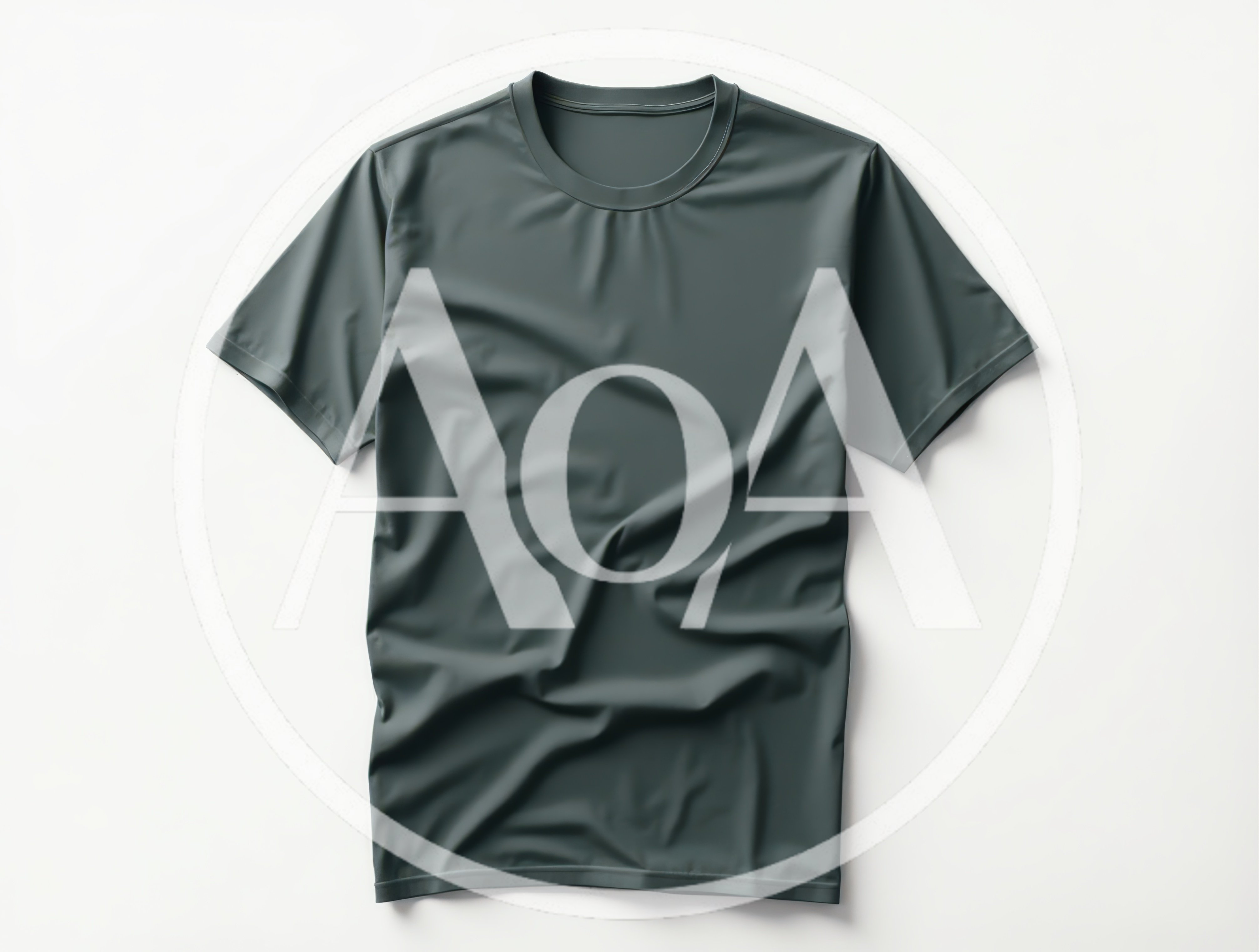 Dark Grey T-Shirt Mockup on White Background