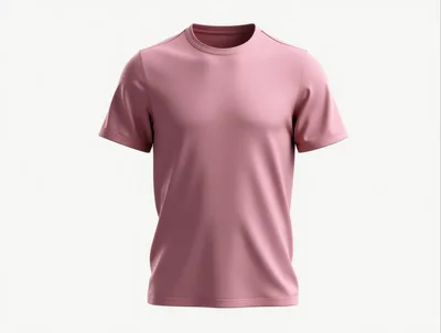 Pink T-Shirt Mockup On White Background
