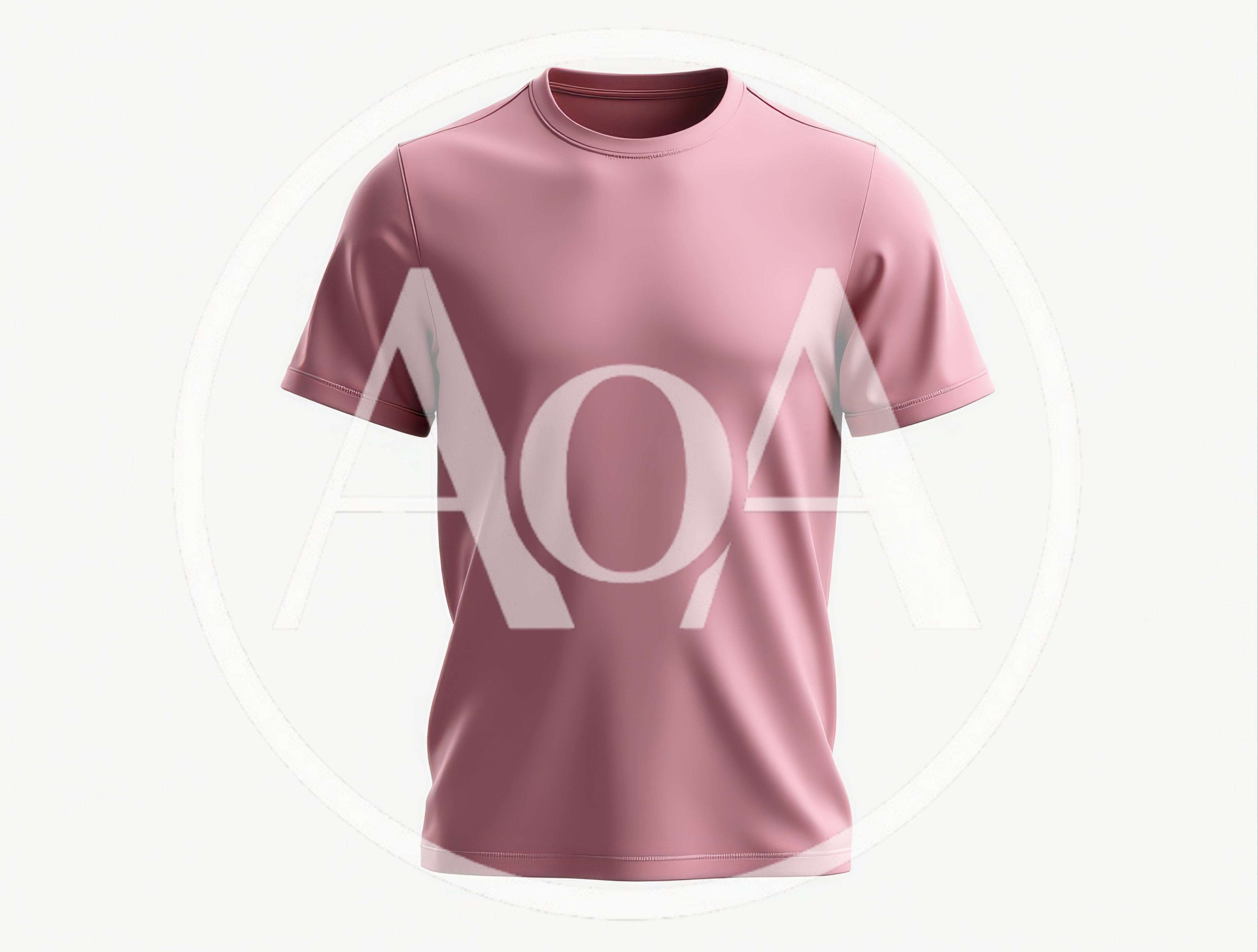 Pink T-Shirt Mockup On White Background