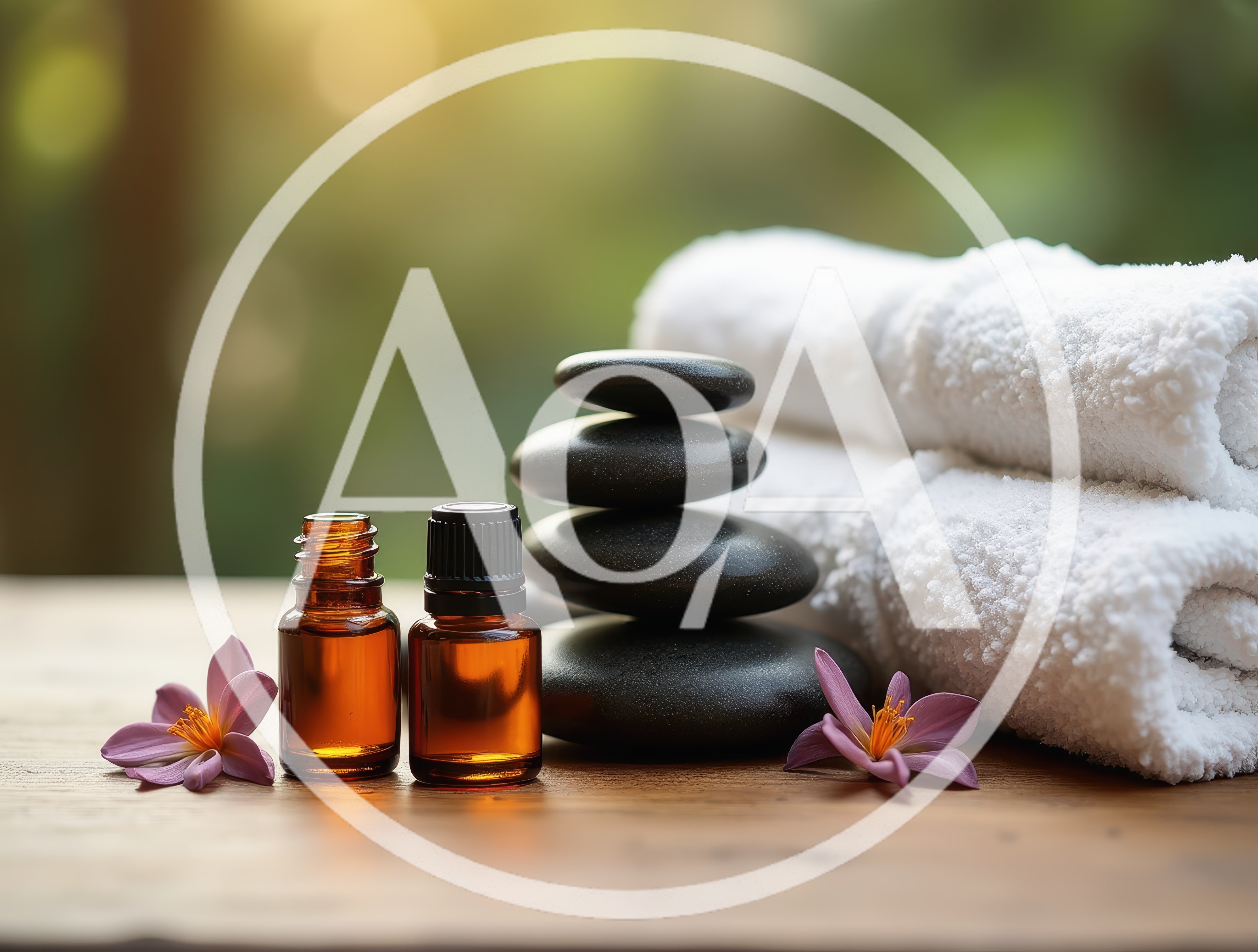 Spa Treatment Essentials With Stones And Essential Oils