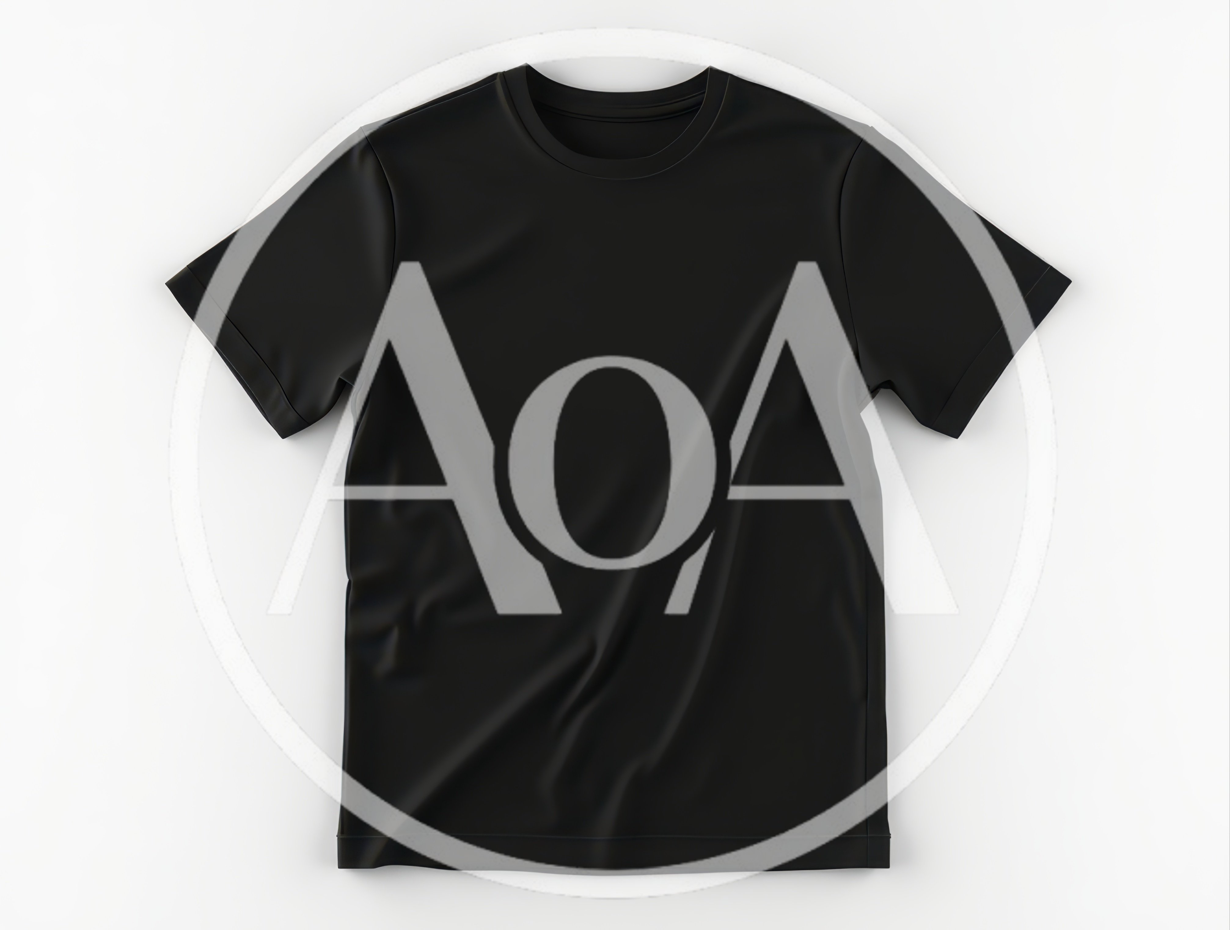 Black T-Shirt Mockup On White Background
