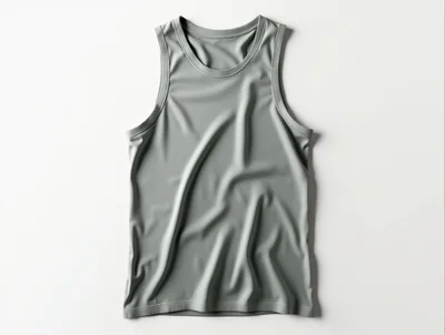 Grey Sleeveless Tank Top Mockup on White Background
