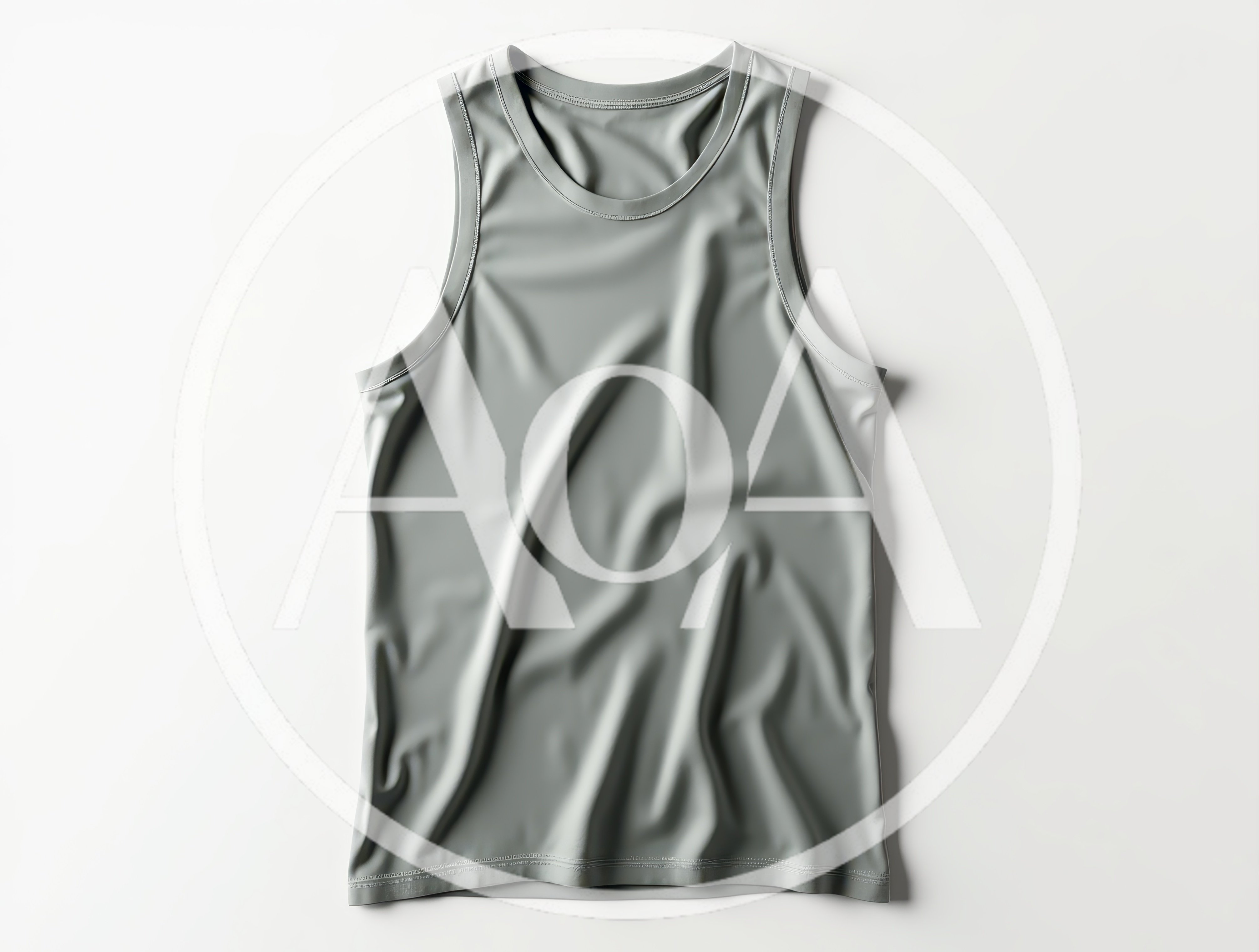Grey Sleeveless Tank Top Mockup on White Background