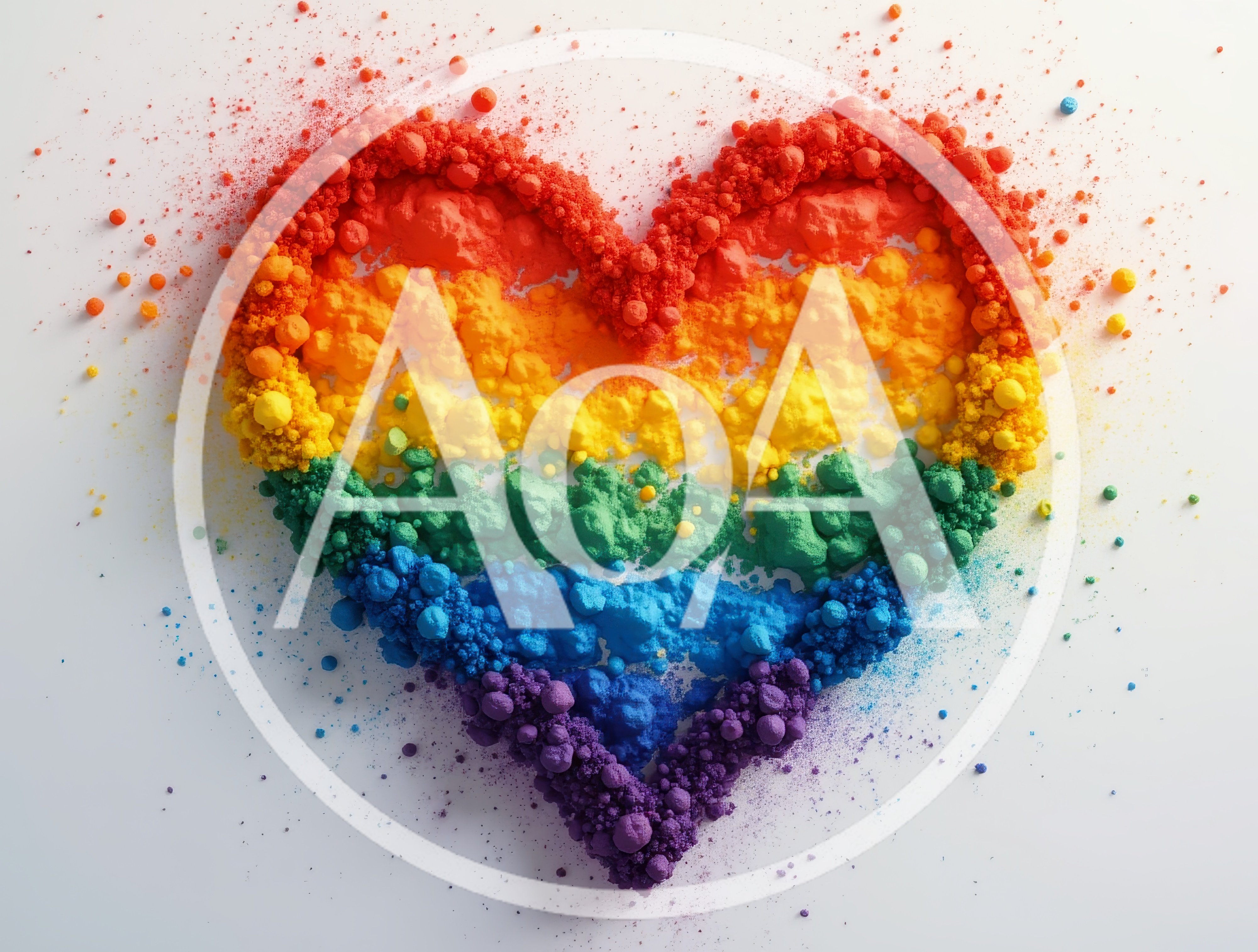 Rainbow Colored Powder Heart Shape