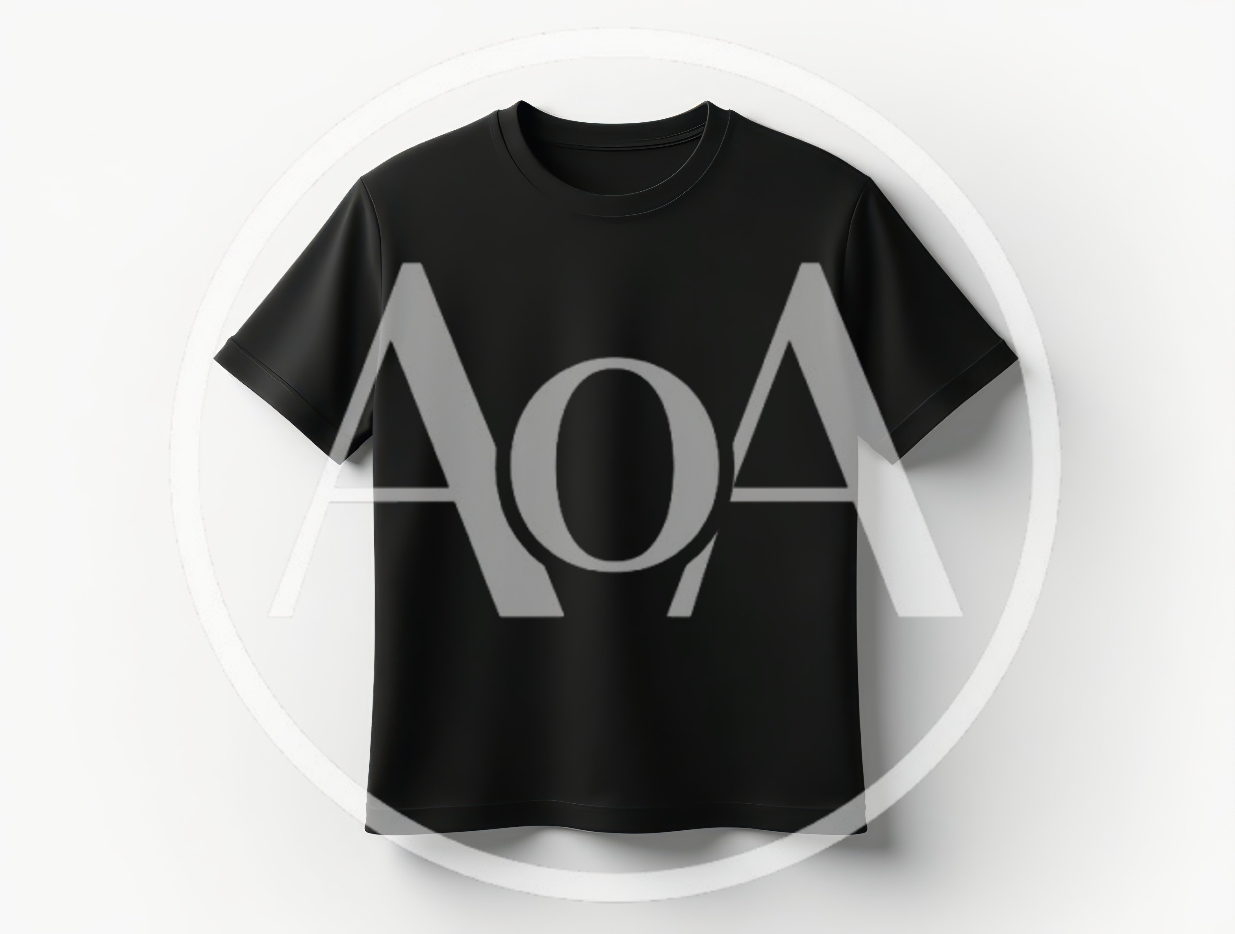 Black T-Shirt Mockup on White Background