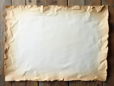Old Crumpled Paper Sheet On Wooden Background