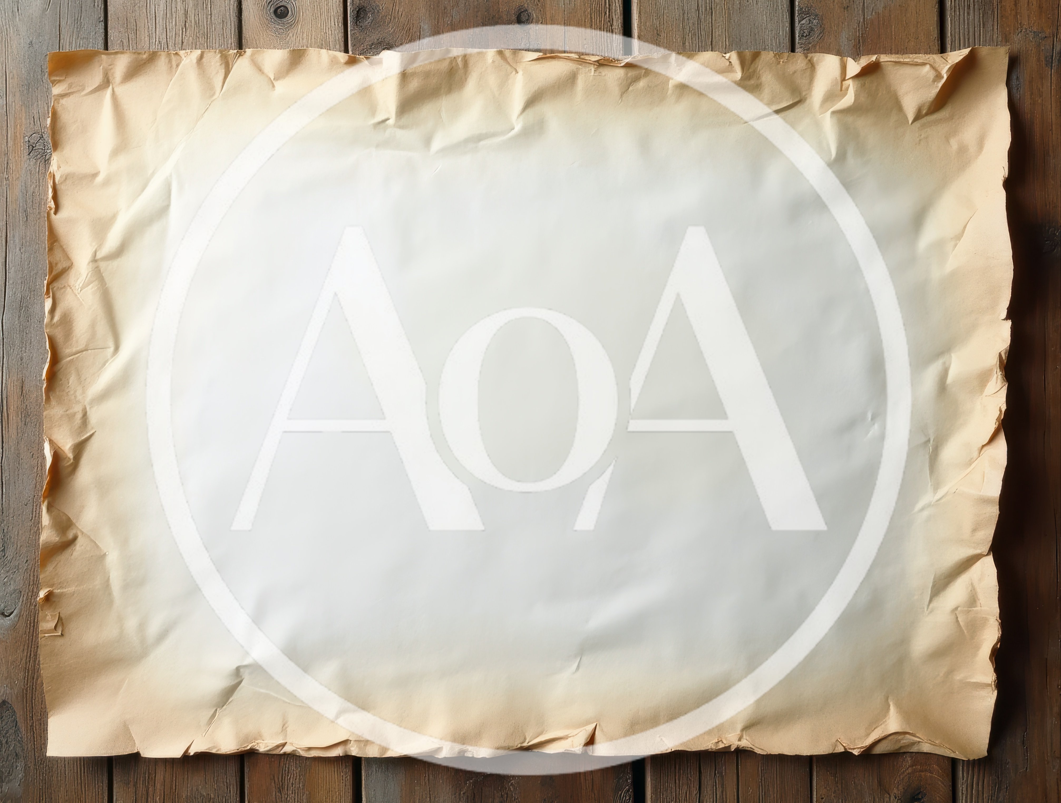Old Crumpled Paper Sheet On Wooden Background