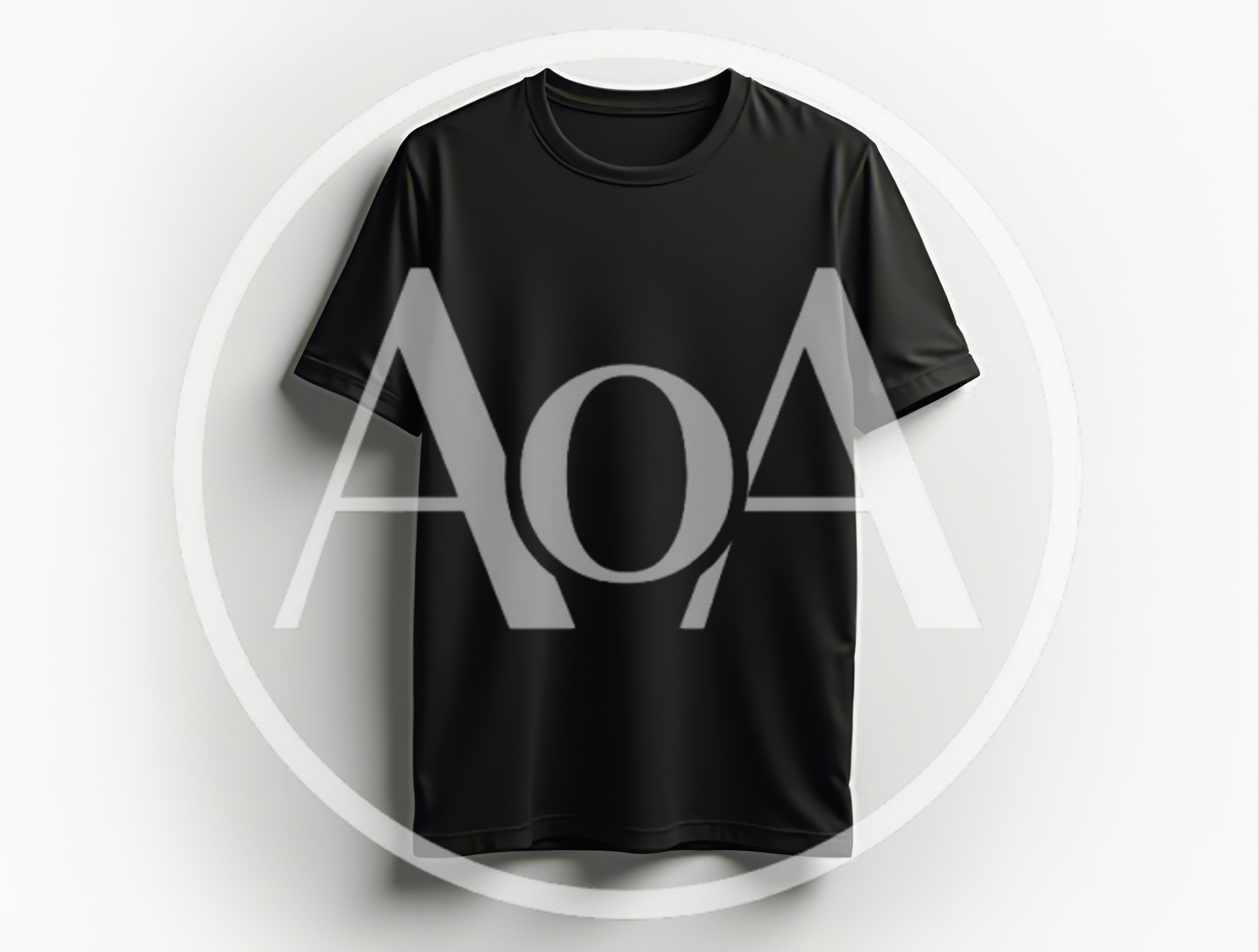 Black T-Shirt Mockup On White Background