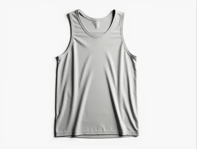 Blank Light Gray Sleeveless Tank Top Mockup