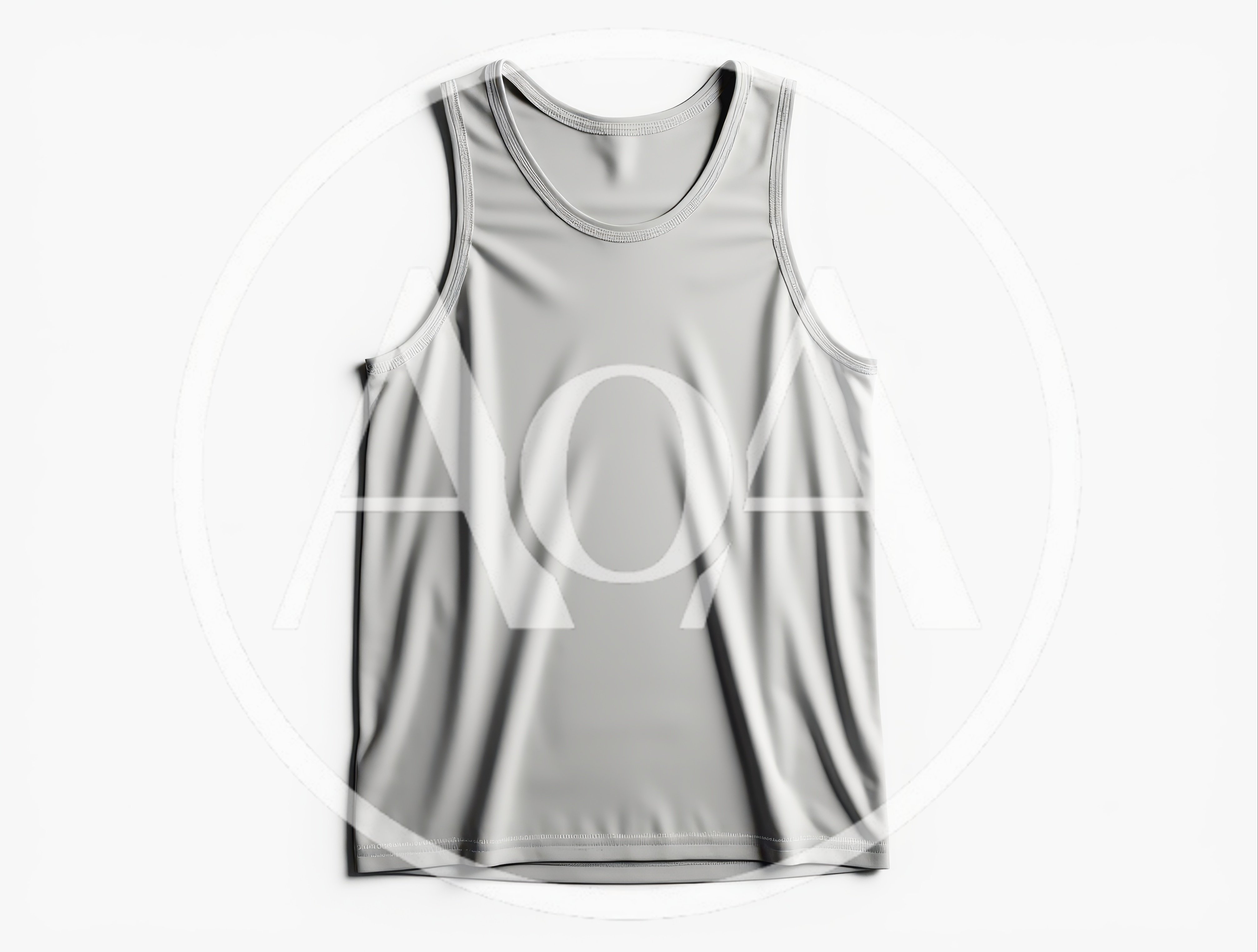 Blank Light Gray Sleeveless Tank Top Mockup