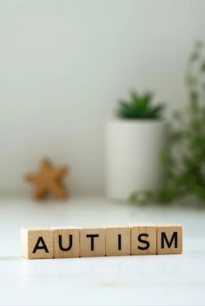 Wooden Blocks Spelling Autism on White Surface