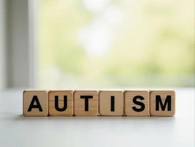 Wooden Blocks Spelling The Word Autism