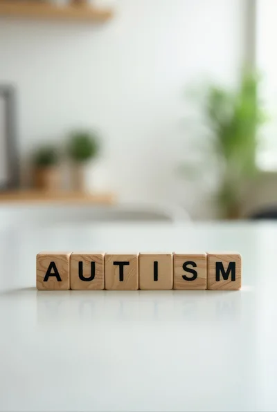 Wooden Blocks Spelling Autism on White Table